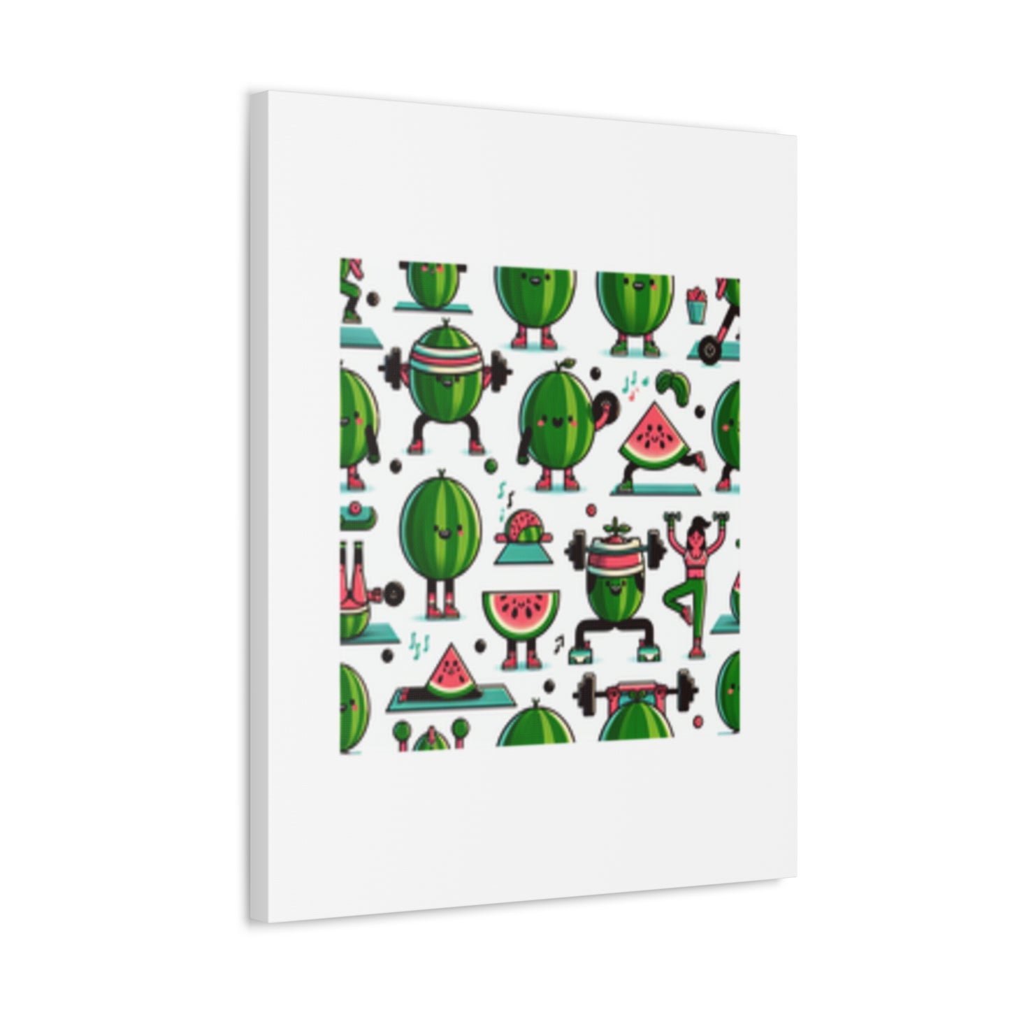 Watermelon Workout Club Cute Food Fitness Canvas Wall Art