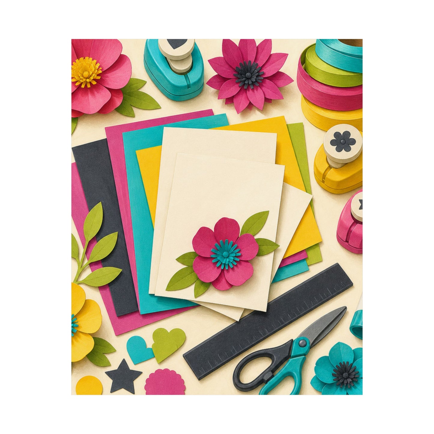 Bright Paper Crafting Hobby Poster