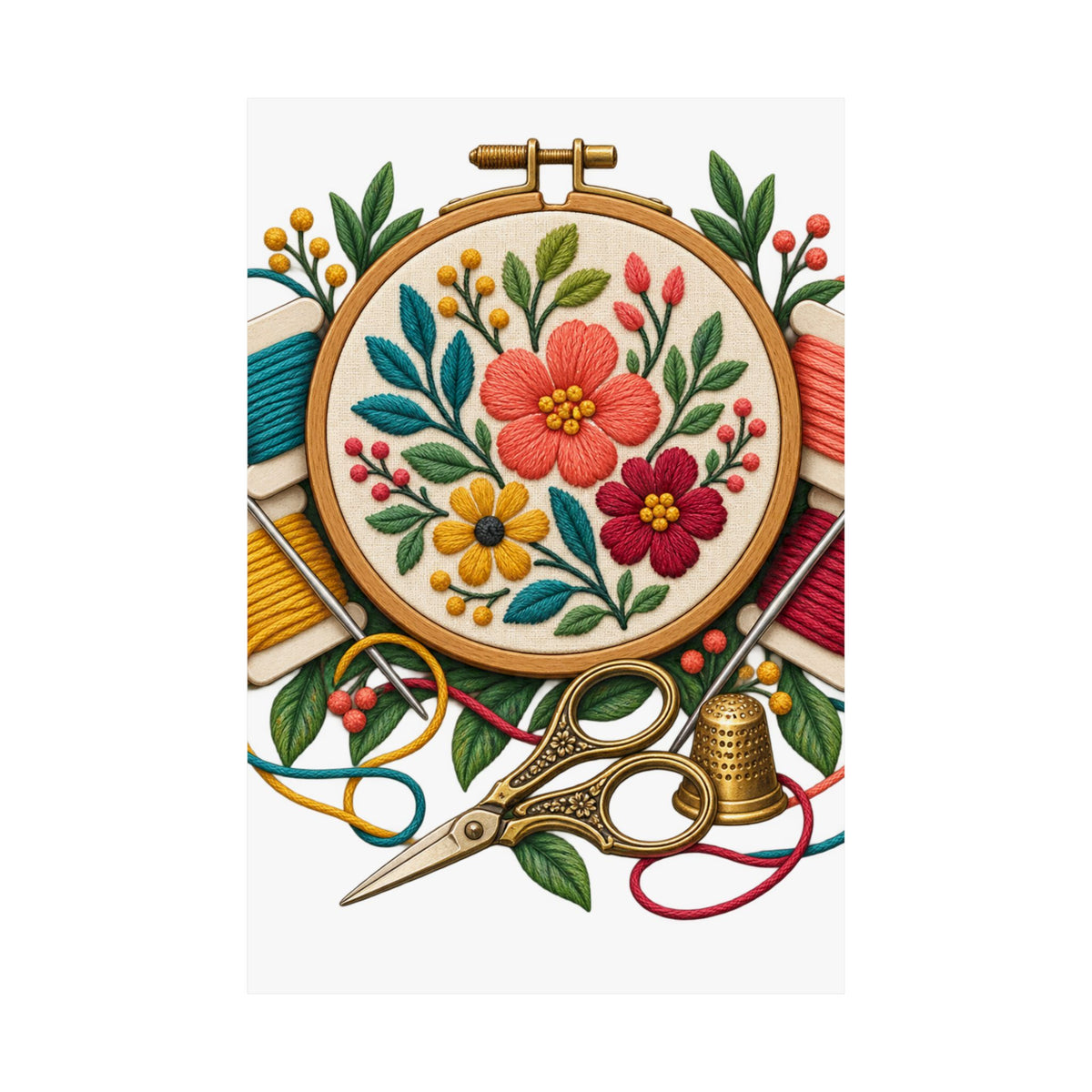 Botanical Embroidery Workshop Poster