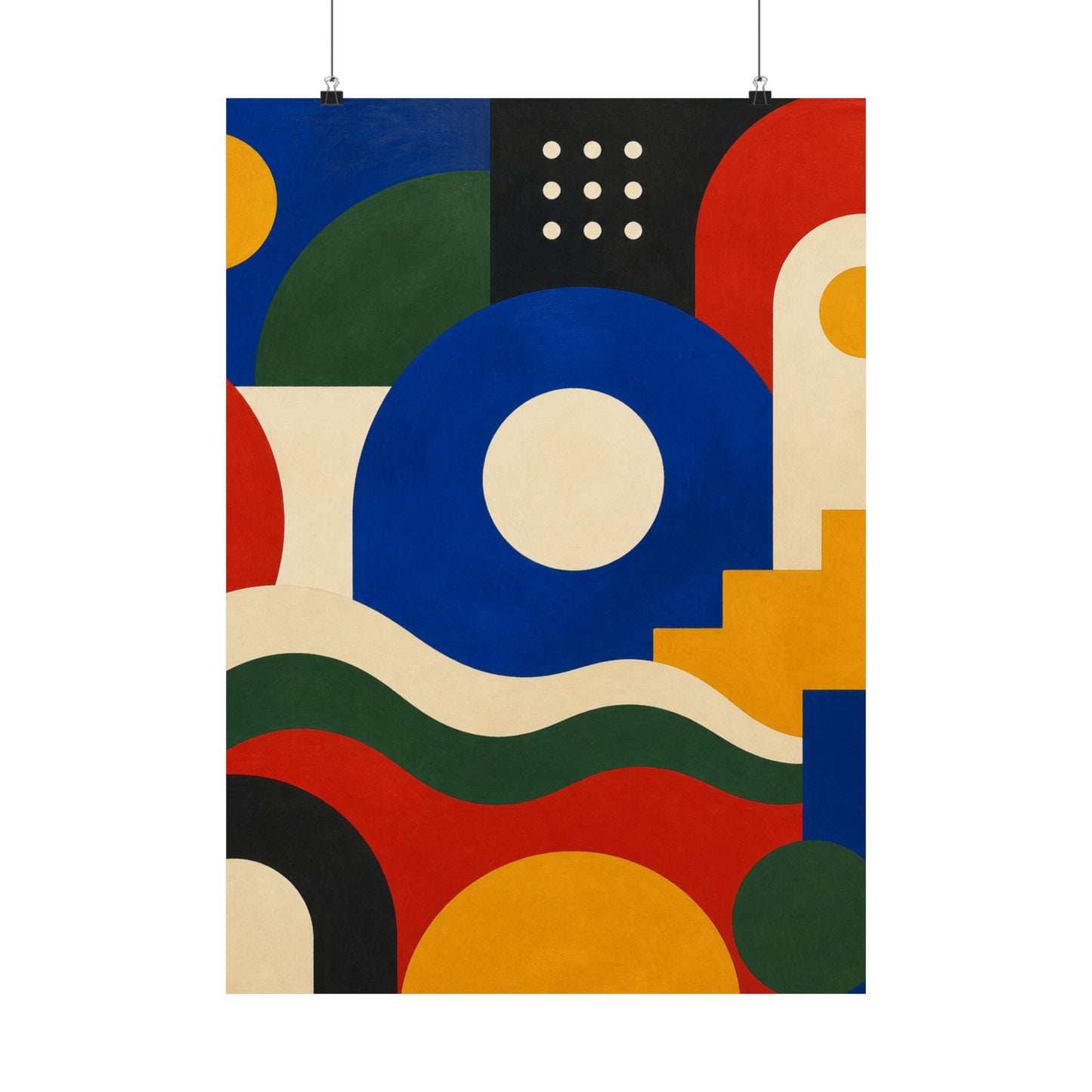 Bold Geometric Balance Abstract Art Poster