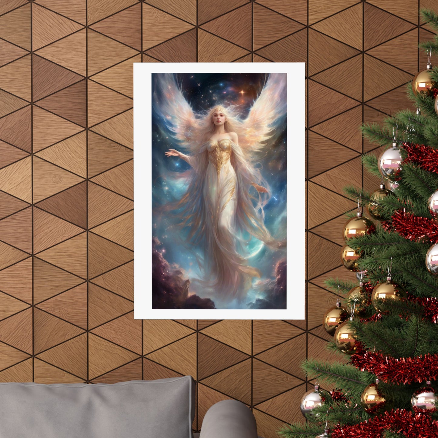 Celestial Winged Heroine Fantasy Portrait Poster