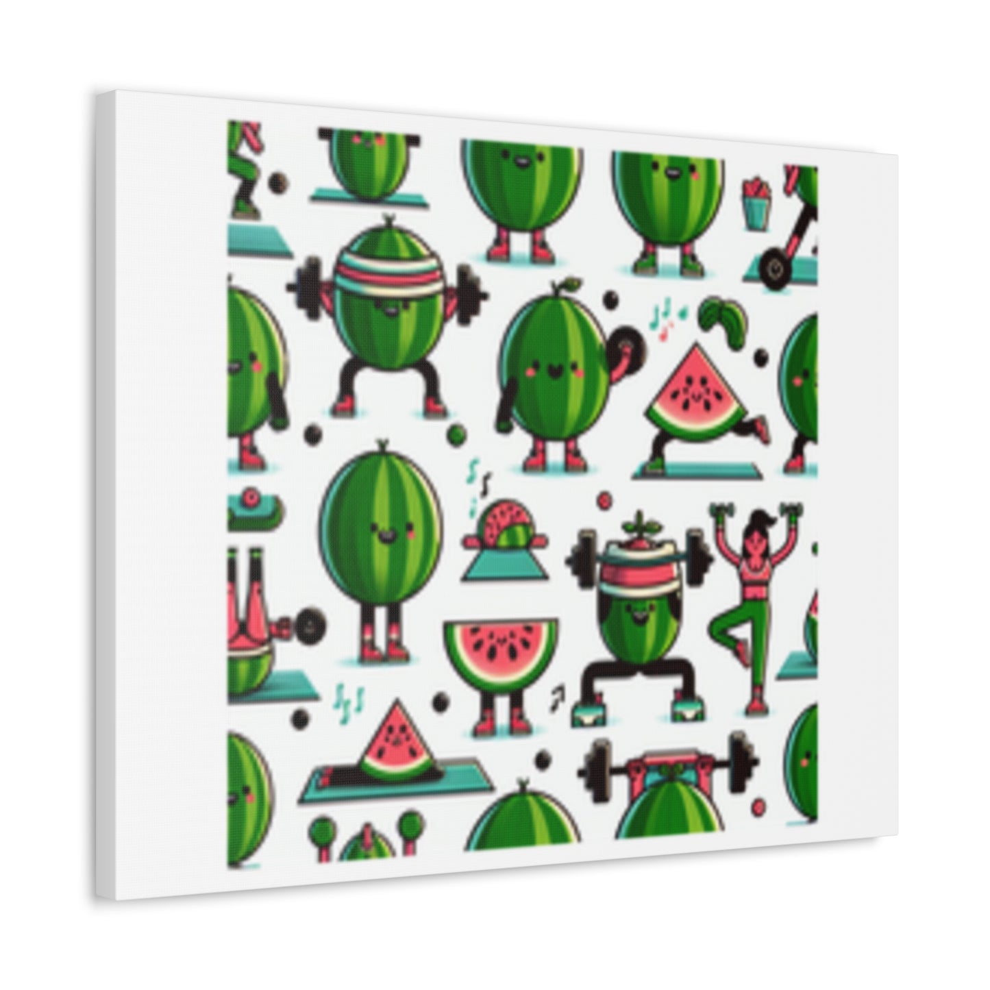 Watermelon Workout Club Cute Food Fitness Canvas Wall Art