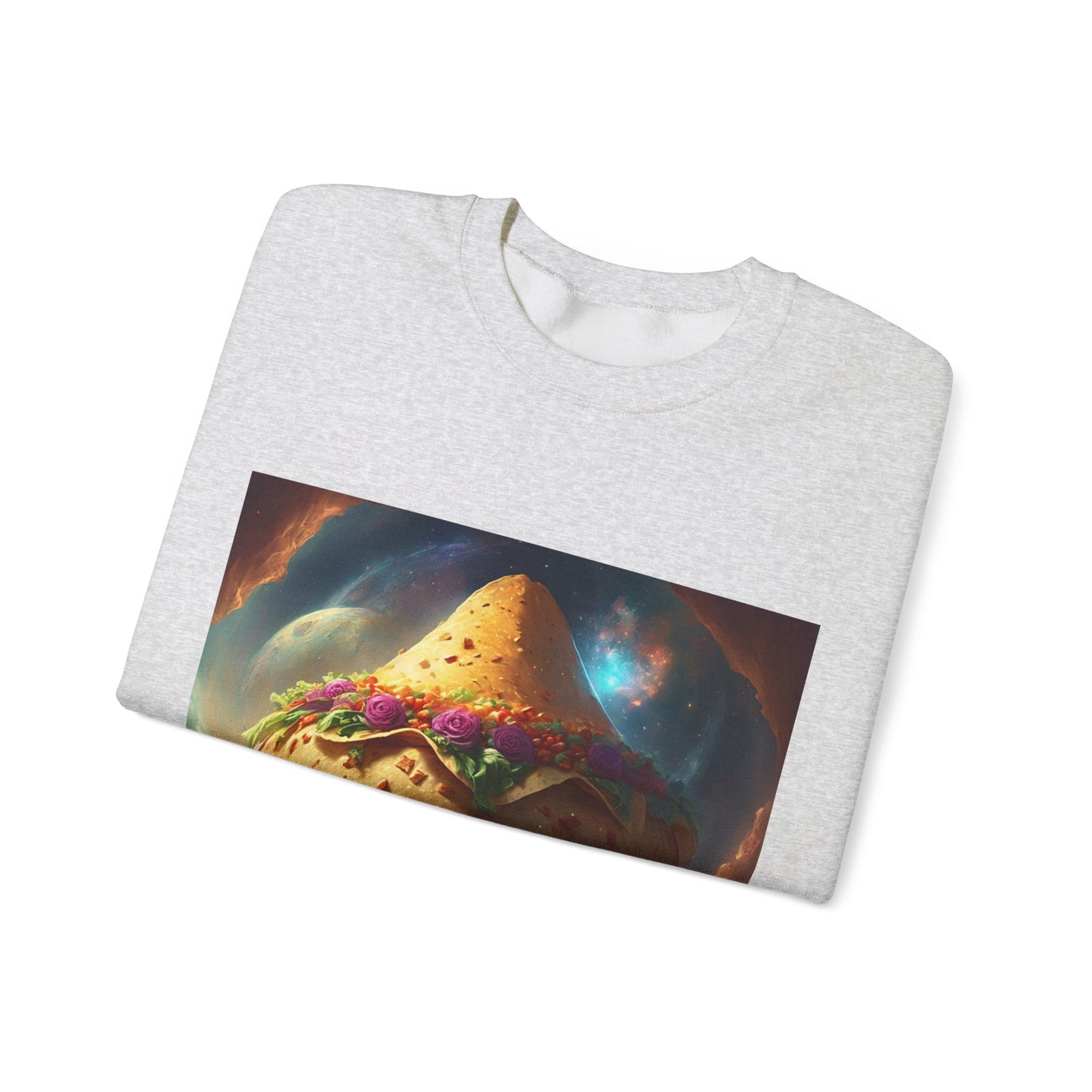Cosmic Taco Planetoid Surreal Food Fantasy Art Sweatshirt