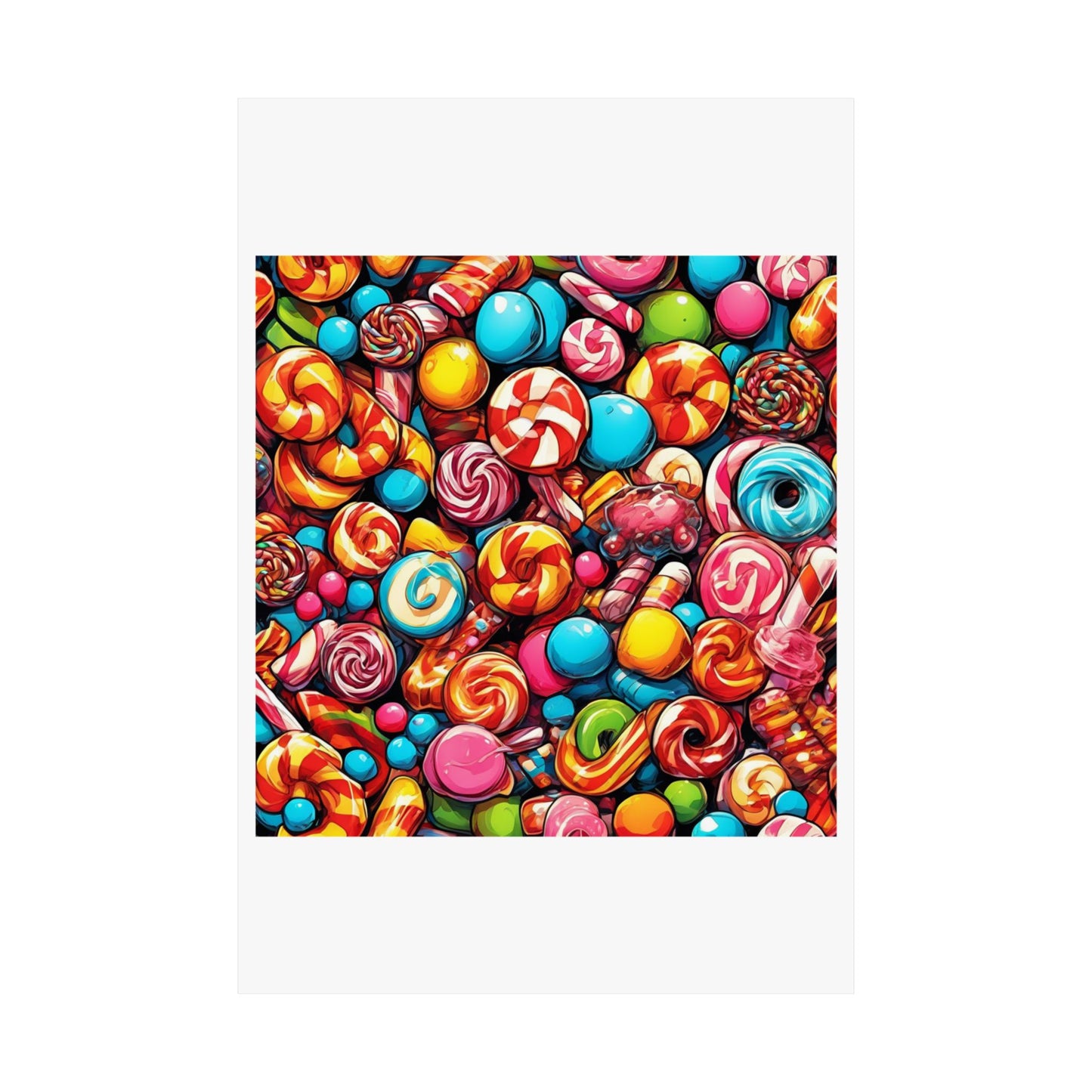 Colorful Candy and Lollipop Pattern Poster