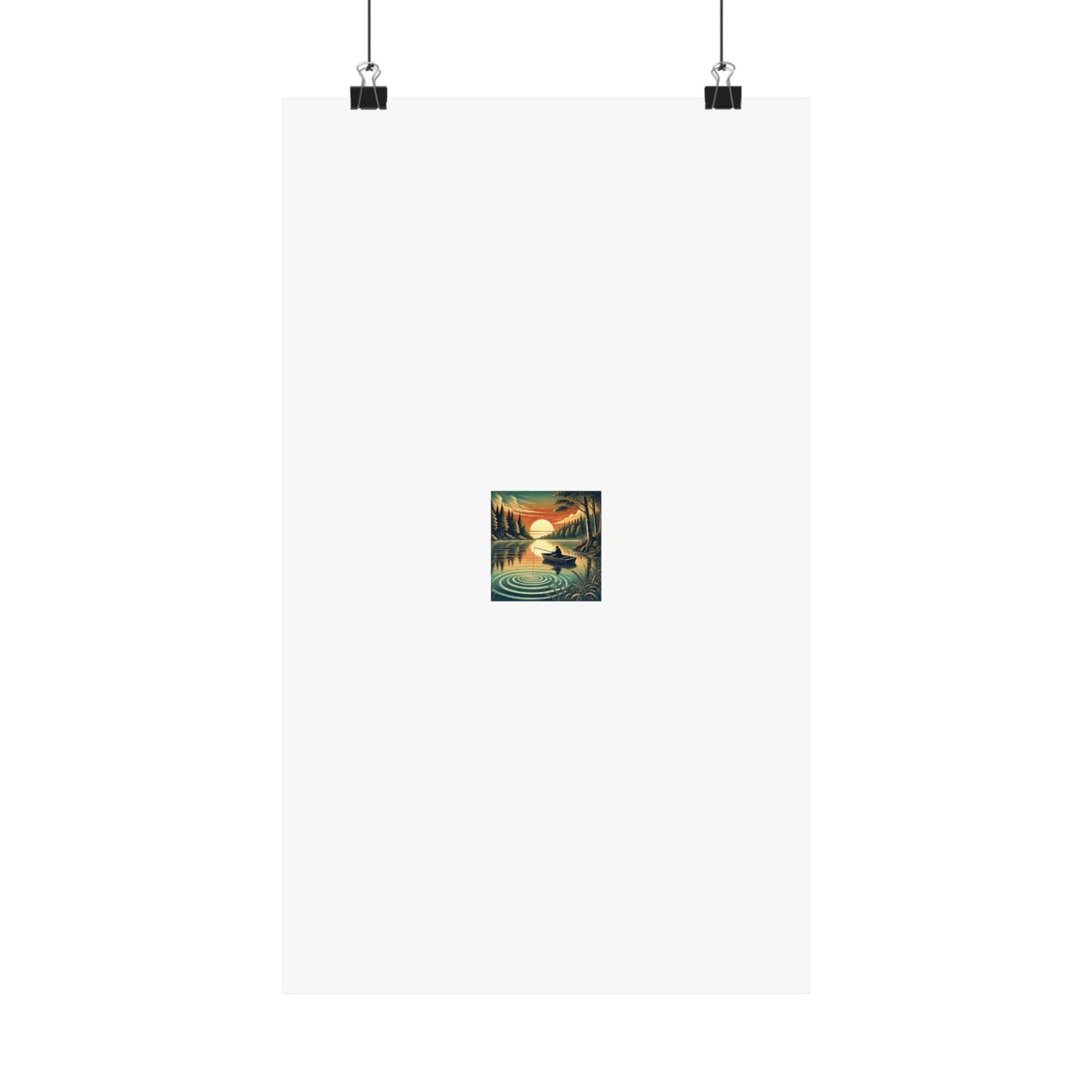 Sunset Lake Fishing Retreat Poster Lake House Fishing Wall Art Gift