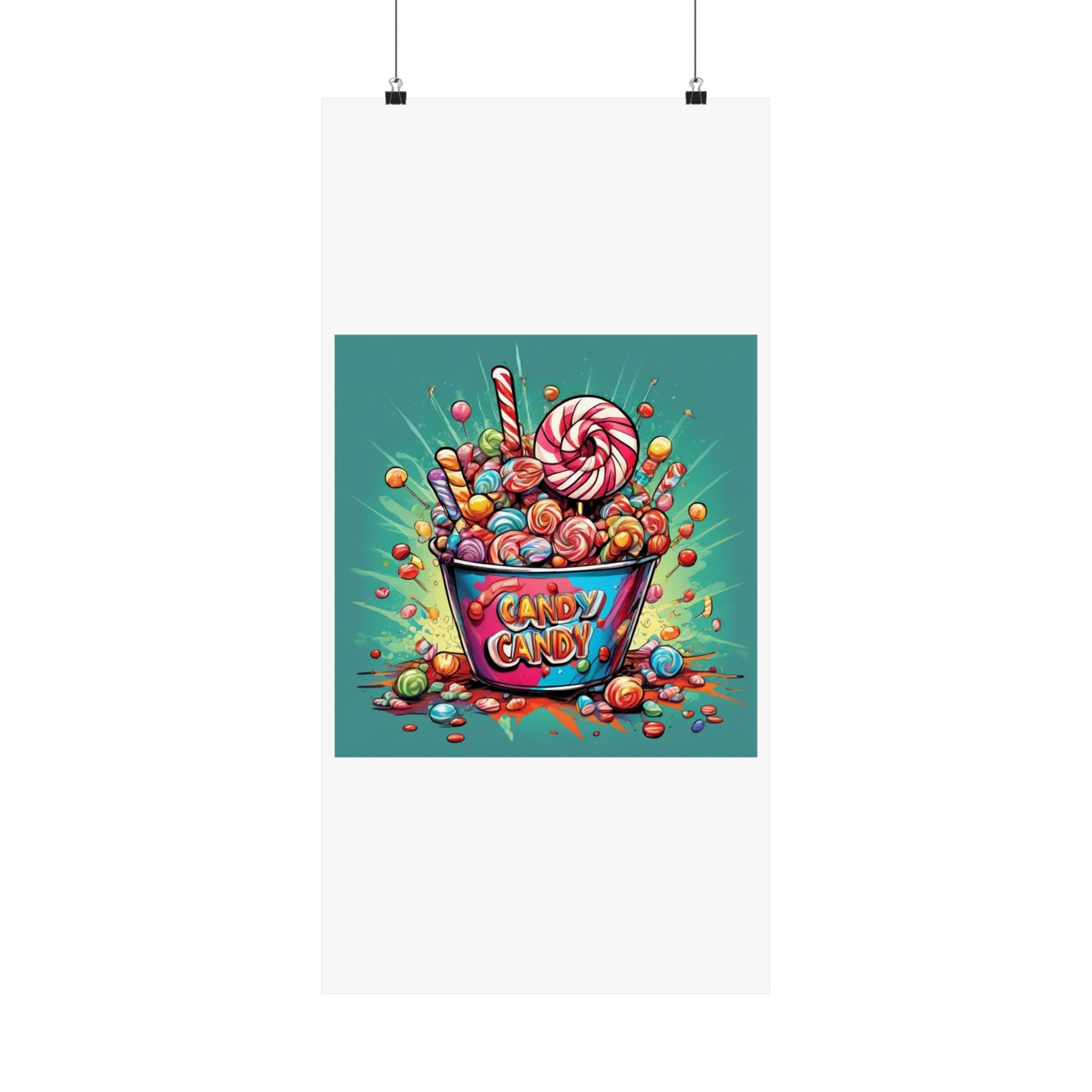 Holiday Candy Bucket Sweets Gift Art Poster
