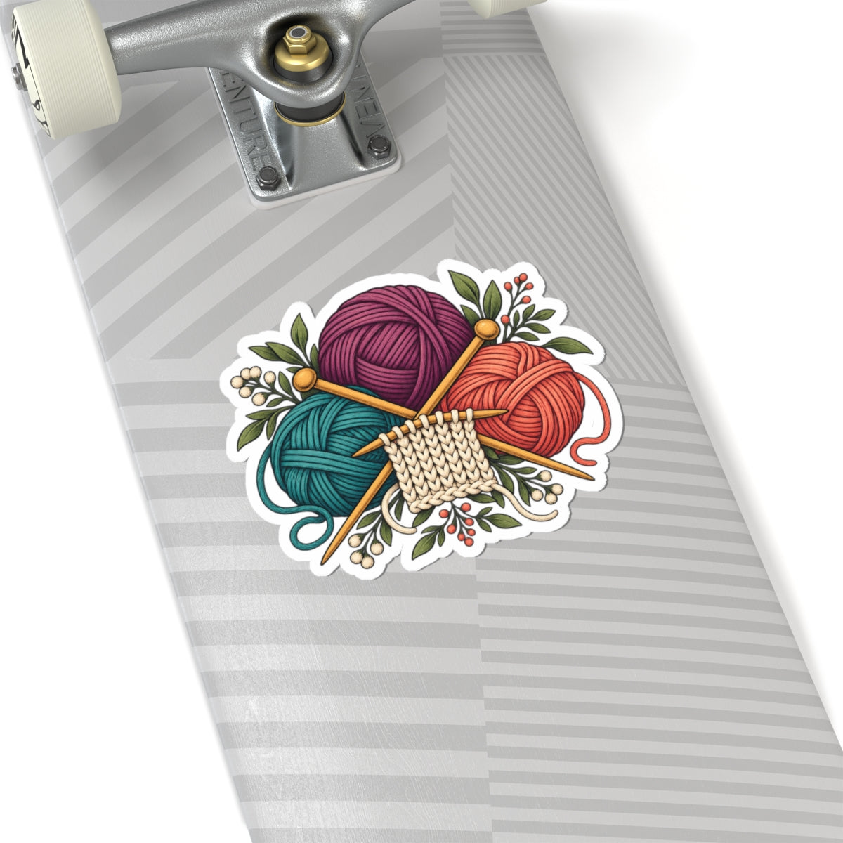 Retro Yarn and Knitting Botanical Art Sticker