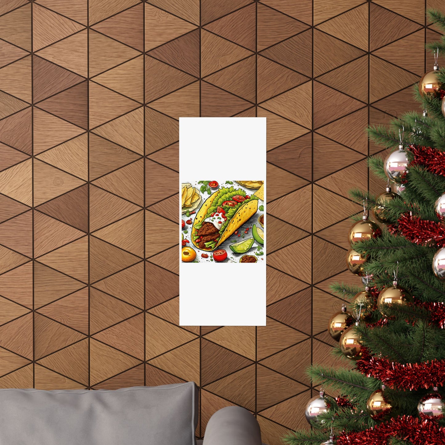 Bold Taco Illustration Foodie Gift Art Poster