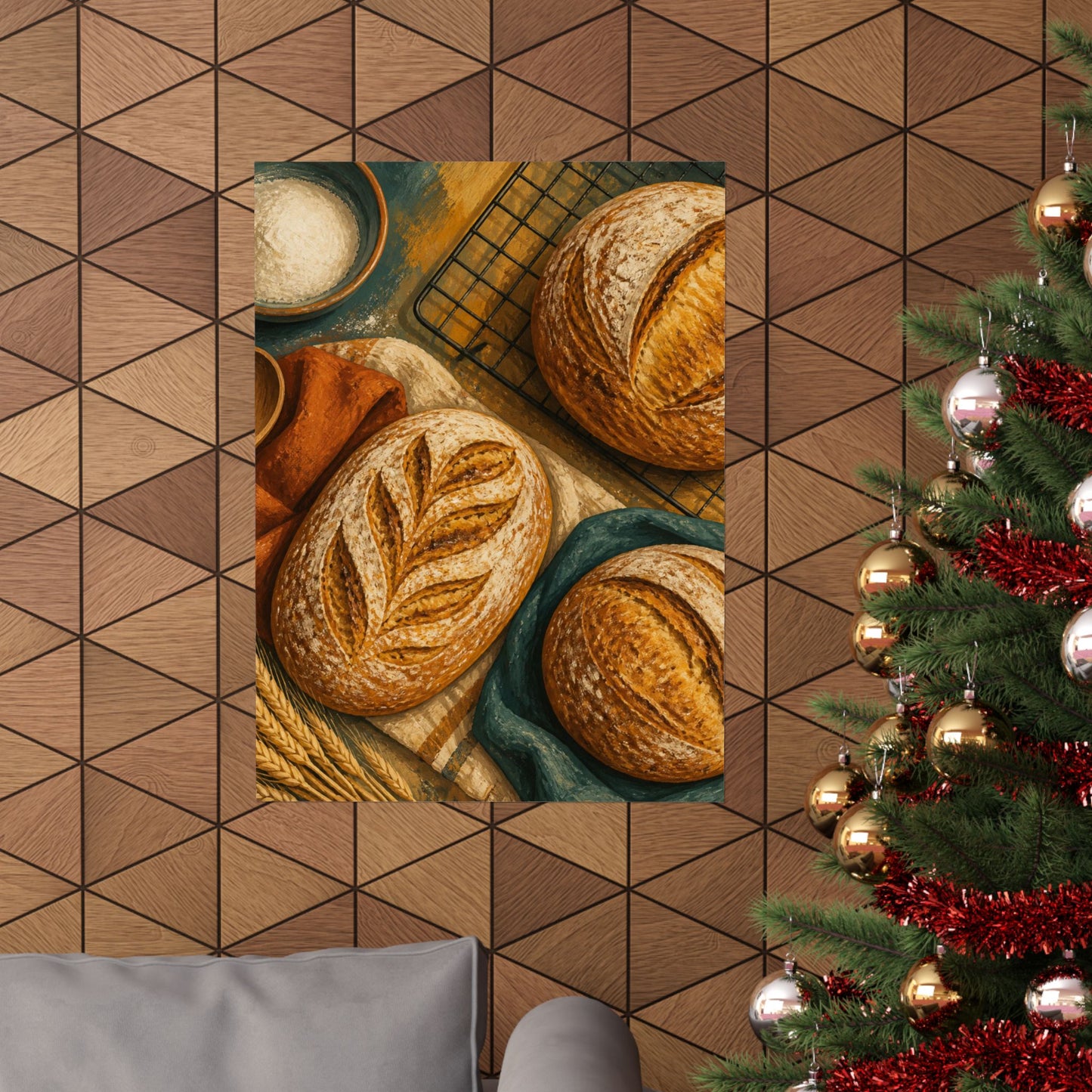 Artisan Bread Baking Still Life Poster