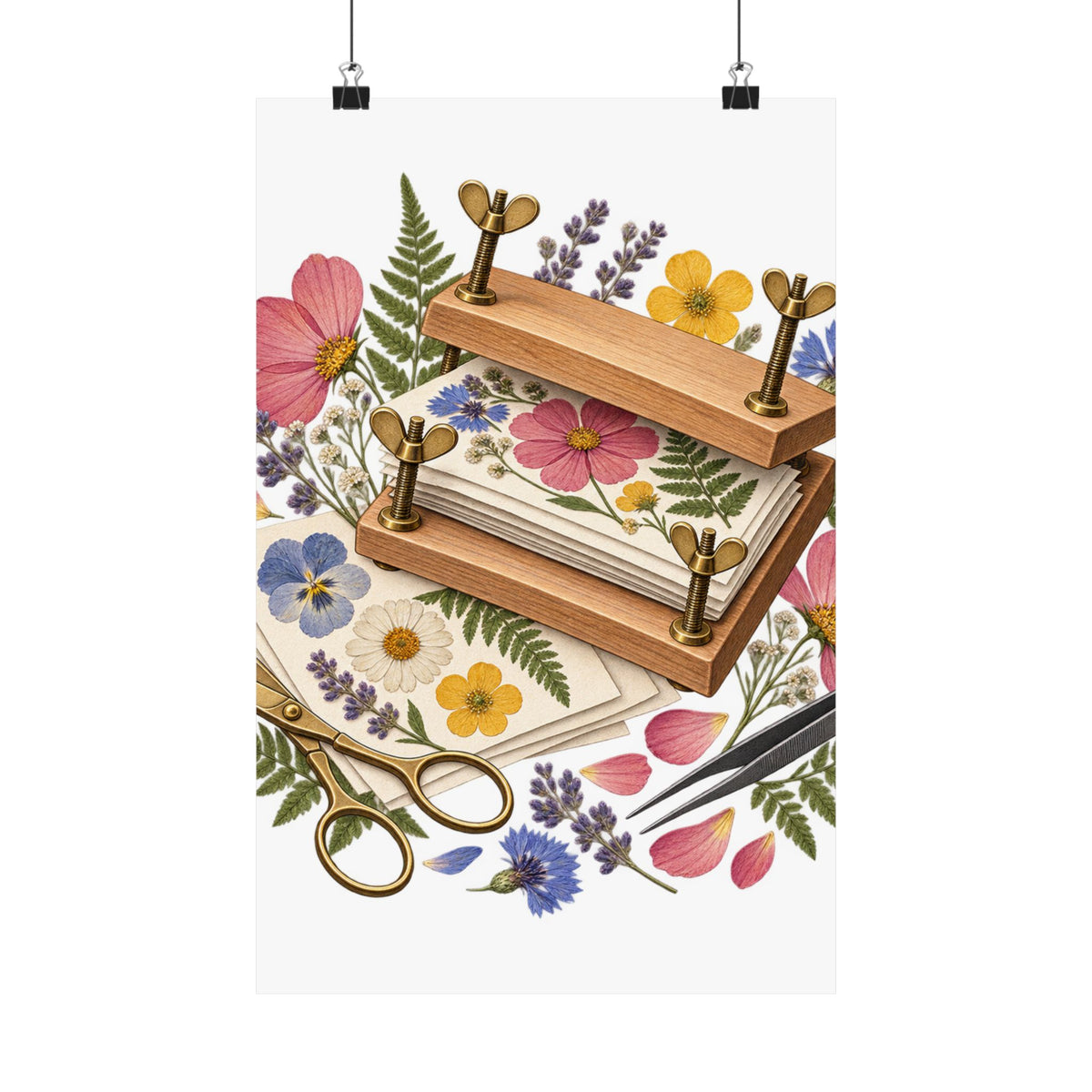 Botanical Flower Press Workshop Poster