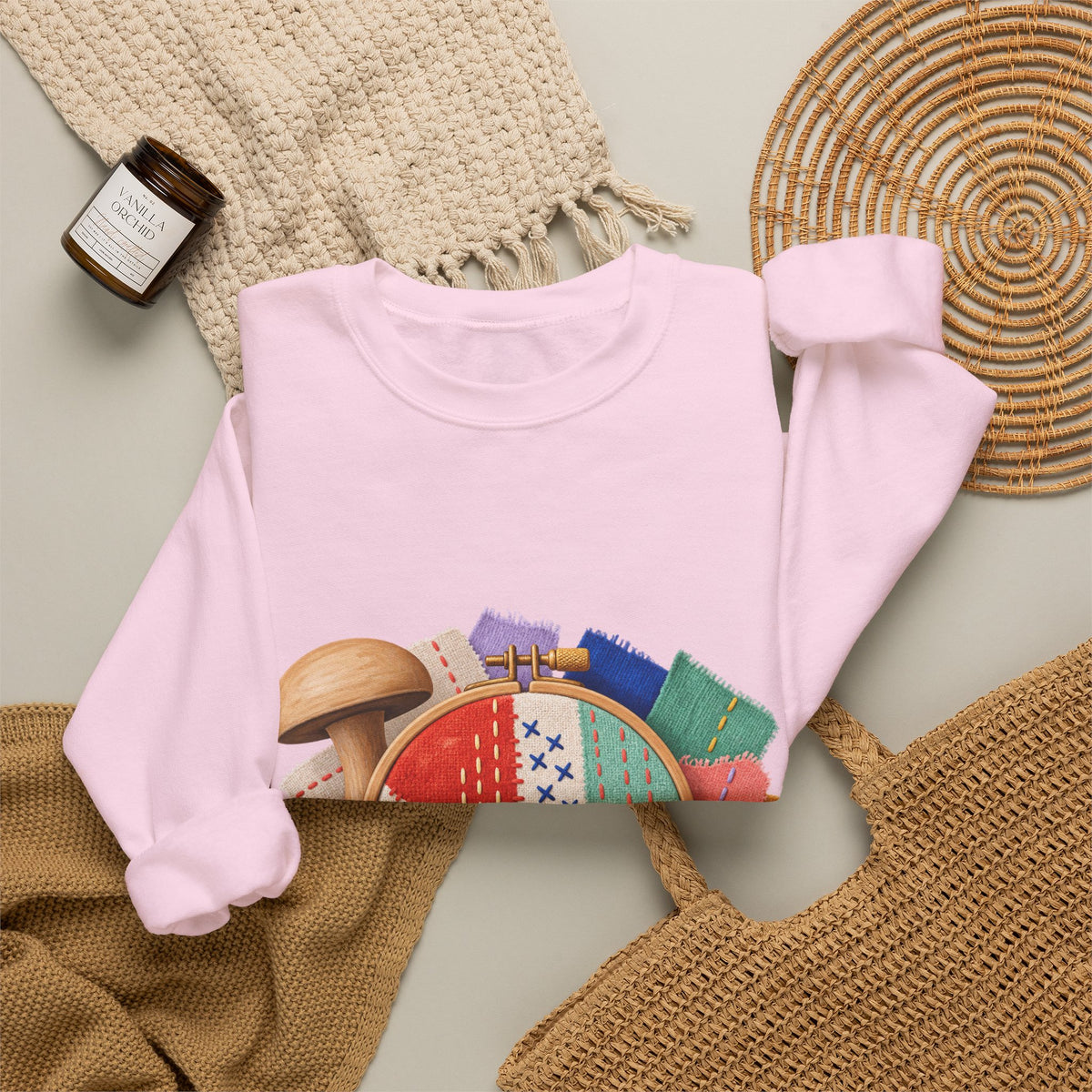Colorful Visible Mending Workshop Sweatshirt