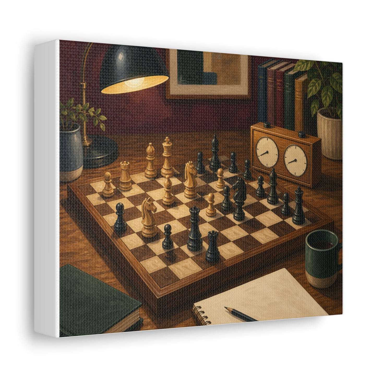Cozy Chess Strategy Game Hobby Canvas Art