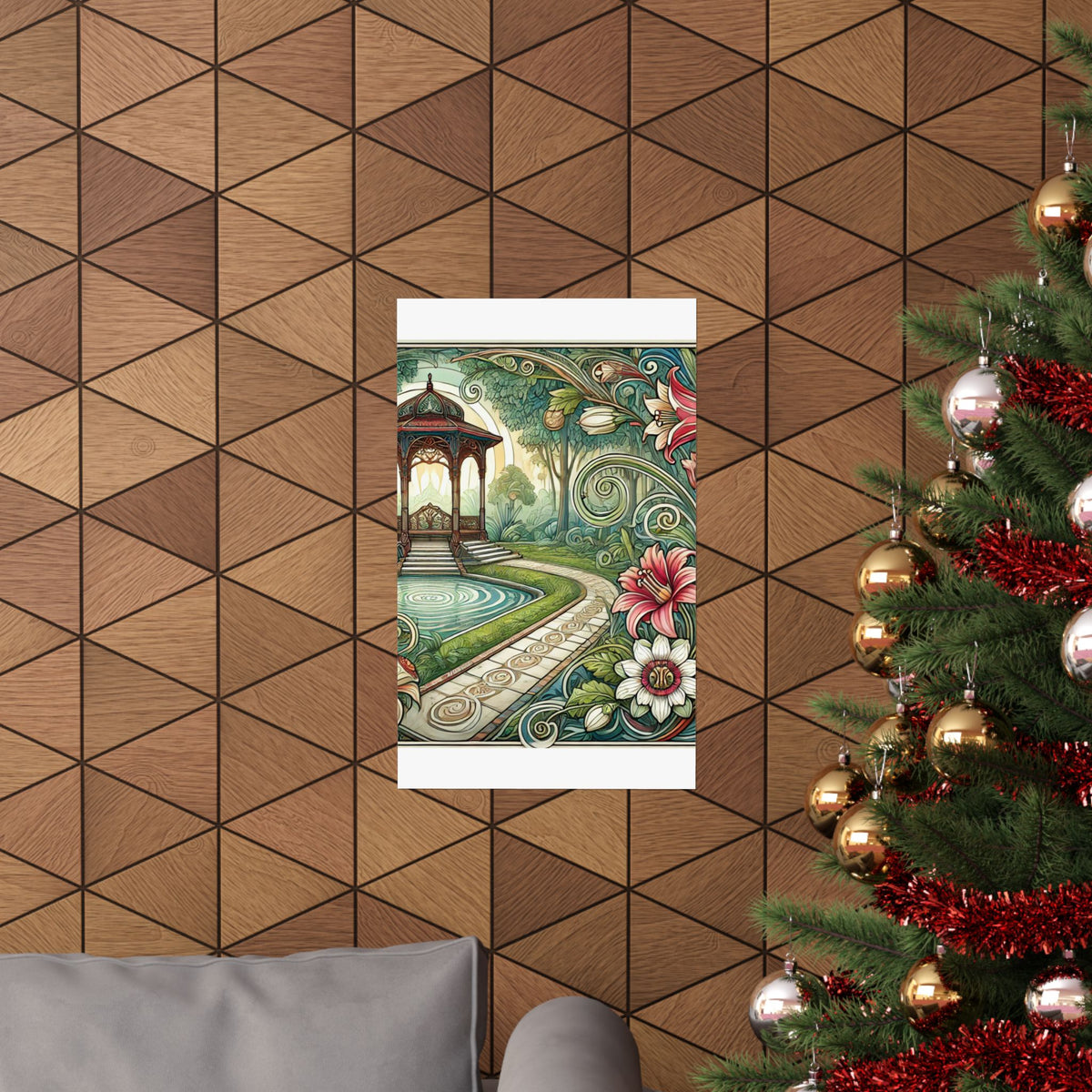 Botanical Gazebo Garden Art Nouveau Wall Art Poster