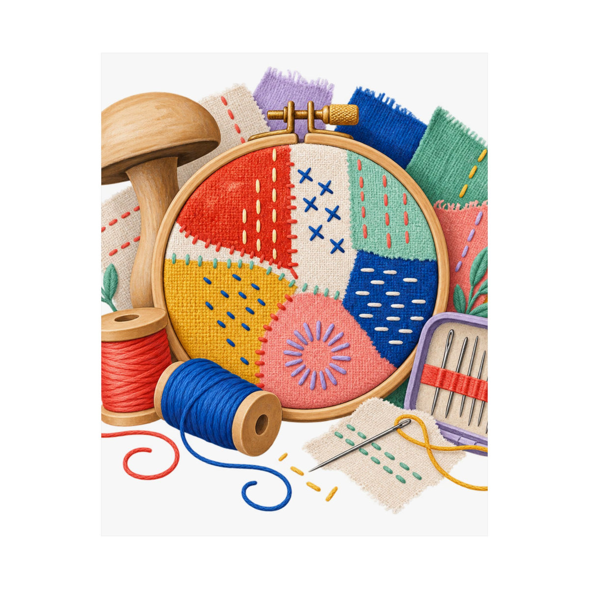 Colorful Visible Mending Workshop Poster