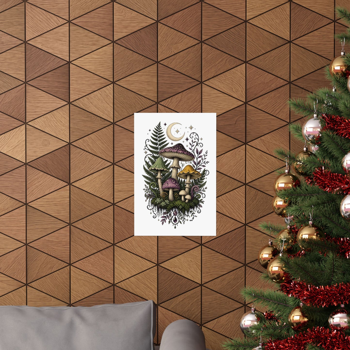 Midnight Mushroom Field Notes Botanical Mushroom Poster