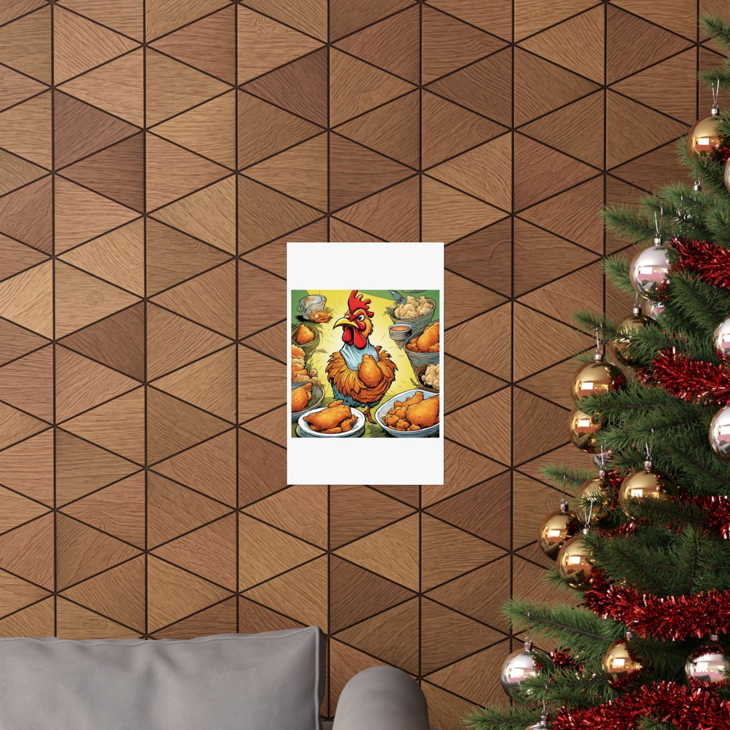 Funny Chicken Fried Food Comfort Food Art Poster