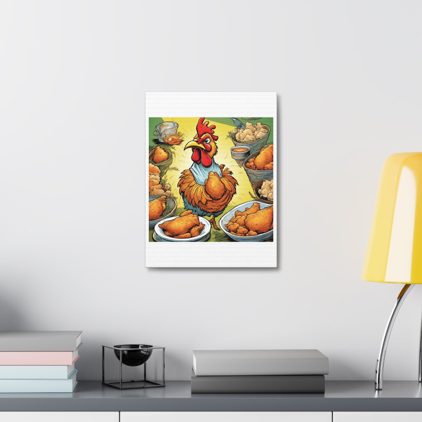 Funny Chicken Fried Food Comfort Food Art Canvas