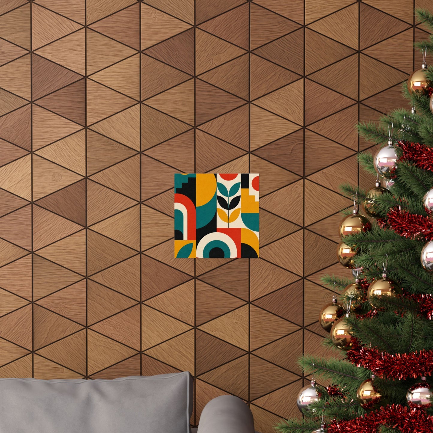 Mid Century Arches Botanical Geometric Abstract Poster
