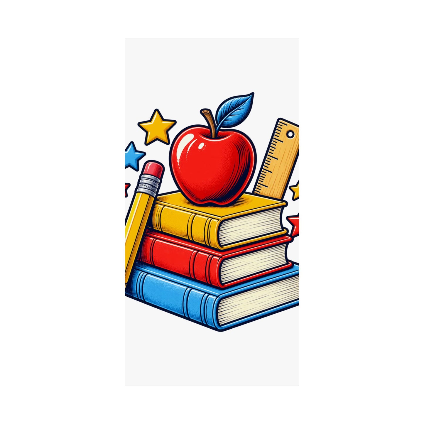 Retro School Books Apple Teacher Appreciation Art Poster