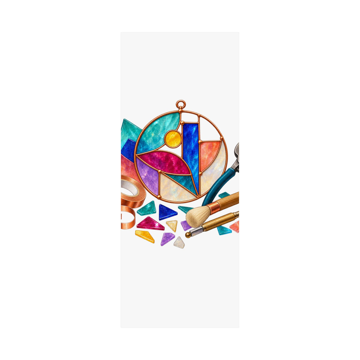 Abstract Stained Glass Suncatcher Workshop Poster
