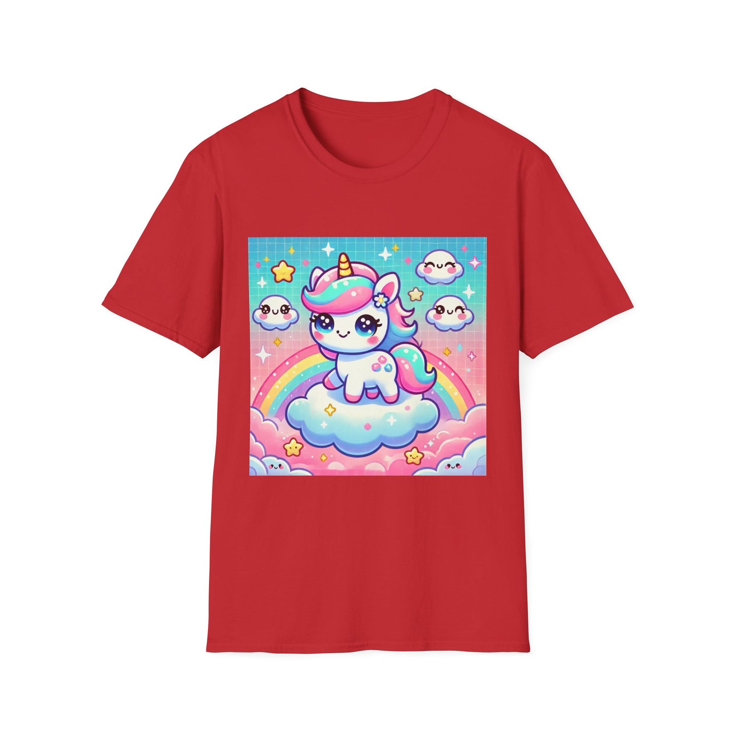 Kawaii Anime Unicorn Unisex Softstyle T-Shirt - Cute & Stylish Tee for Anime Lovers - Comfortable Casual Wear for All Genders