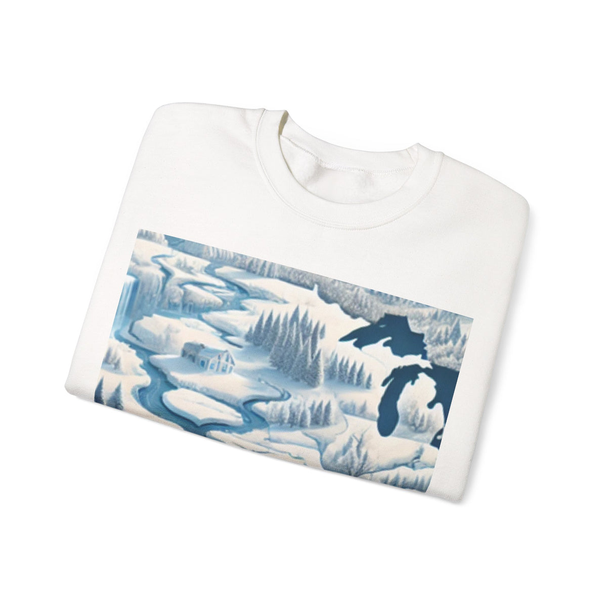 Winter USA Dreamscape Snowy Map Crew Sweatshirt Travel Gift