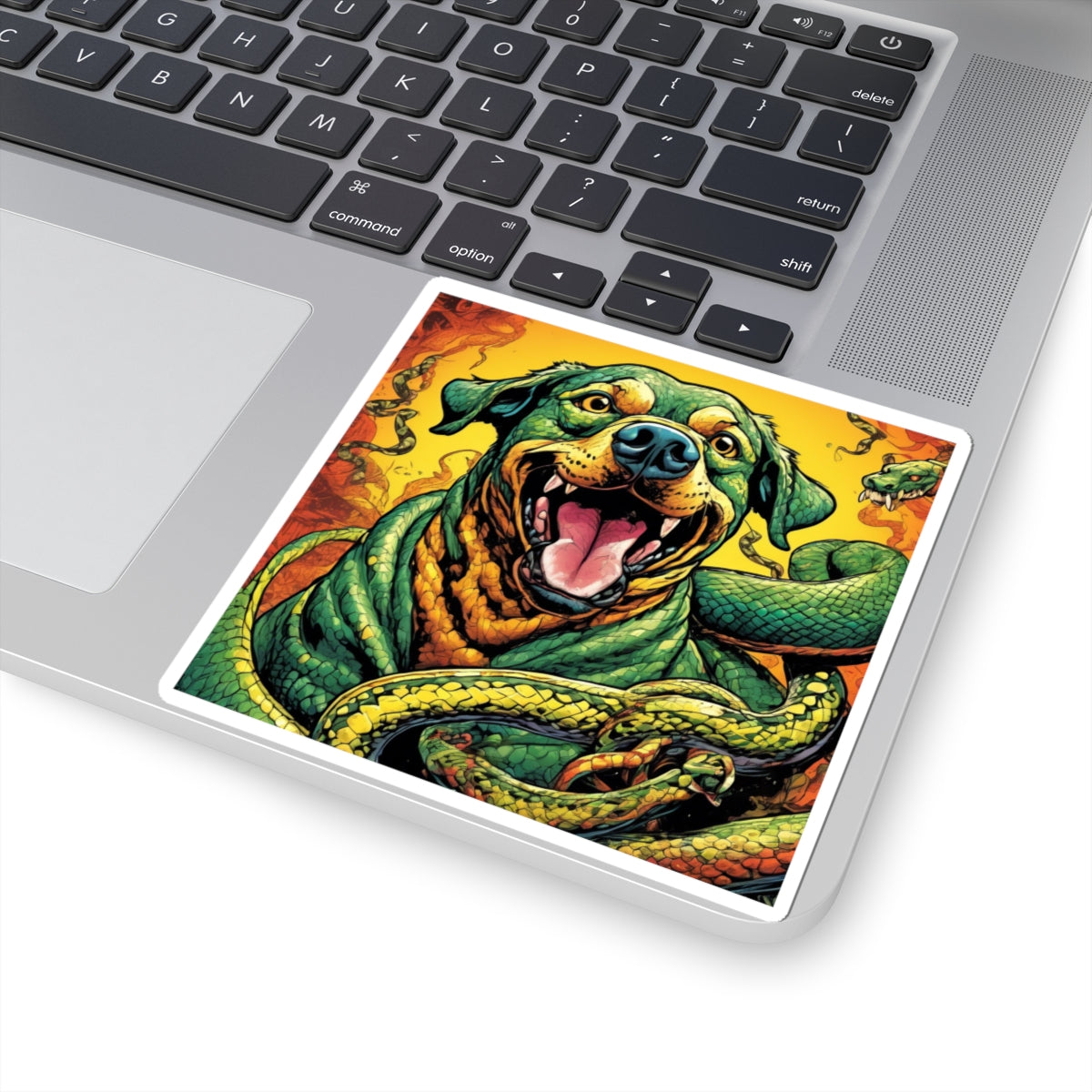 Surreal Serpent Hound Dark Fantasy Creature Sticker