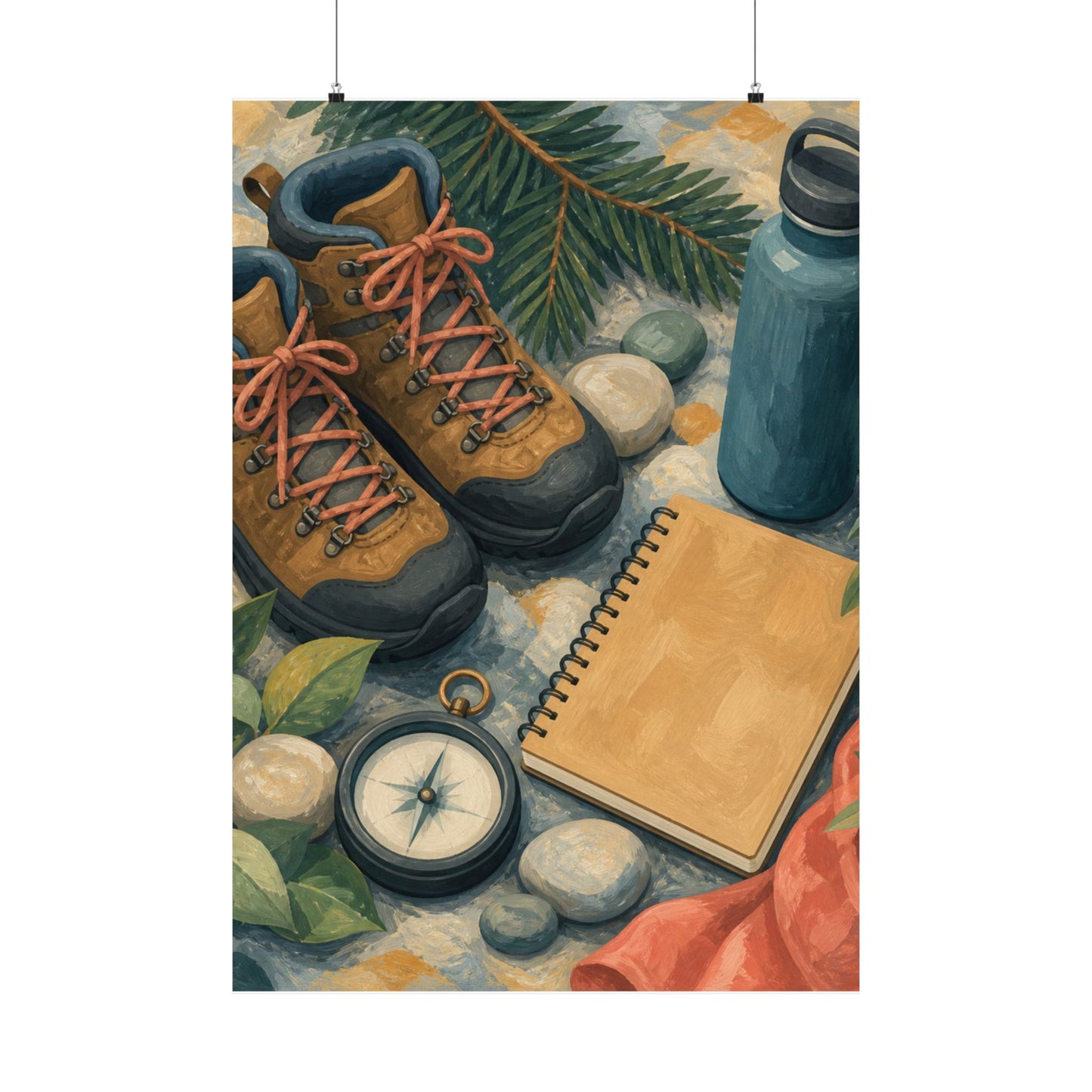 Quiet Hiking Trail Gear Art Poster