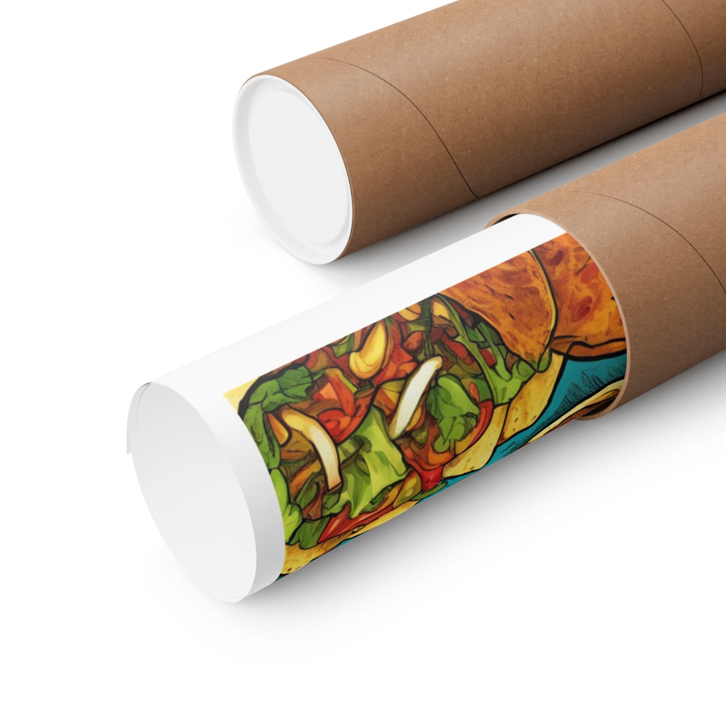 Taco Party Pattern Foodie Gift Art Poster