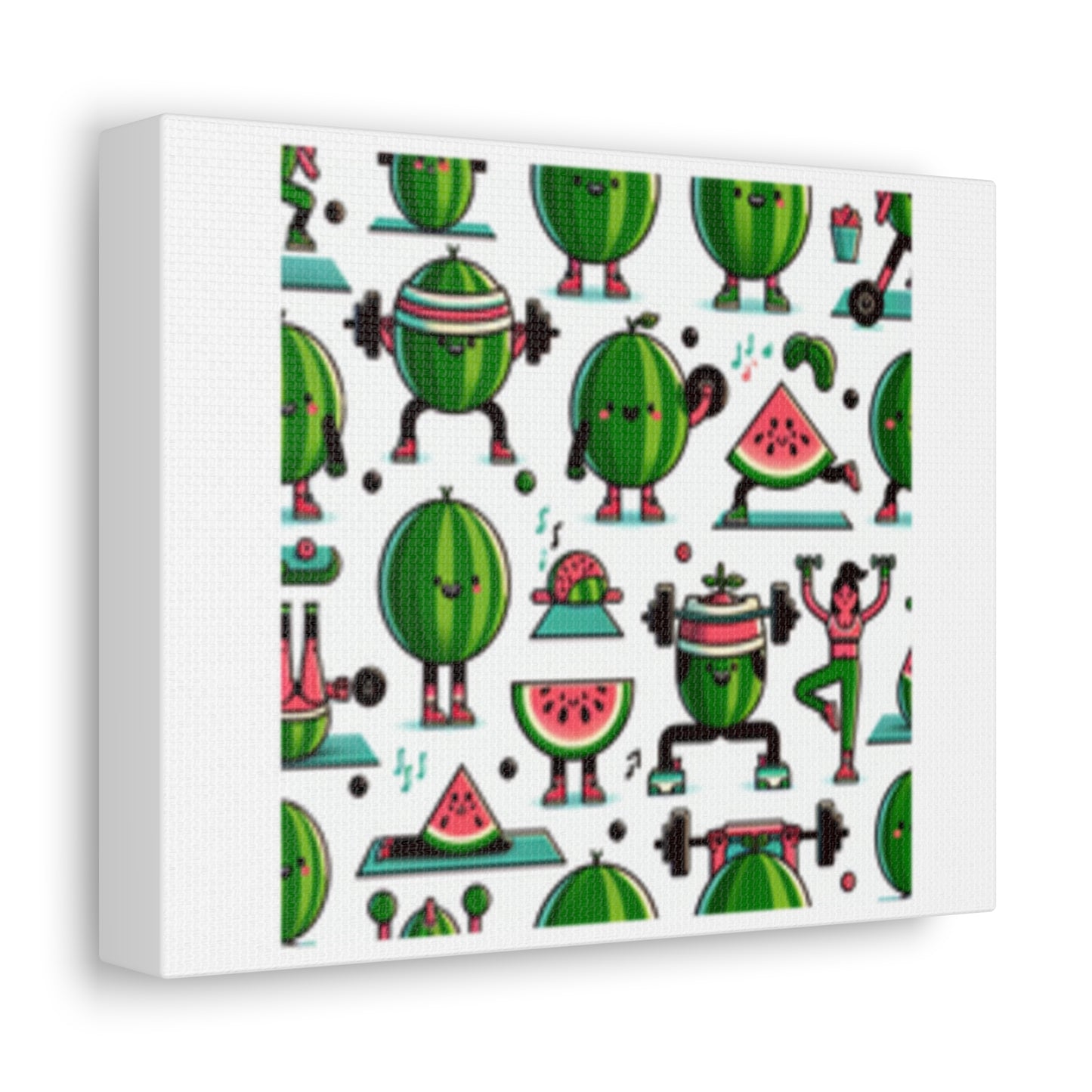 Watermelon Workout Club Cute Food Fitness Canvas Wall Art