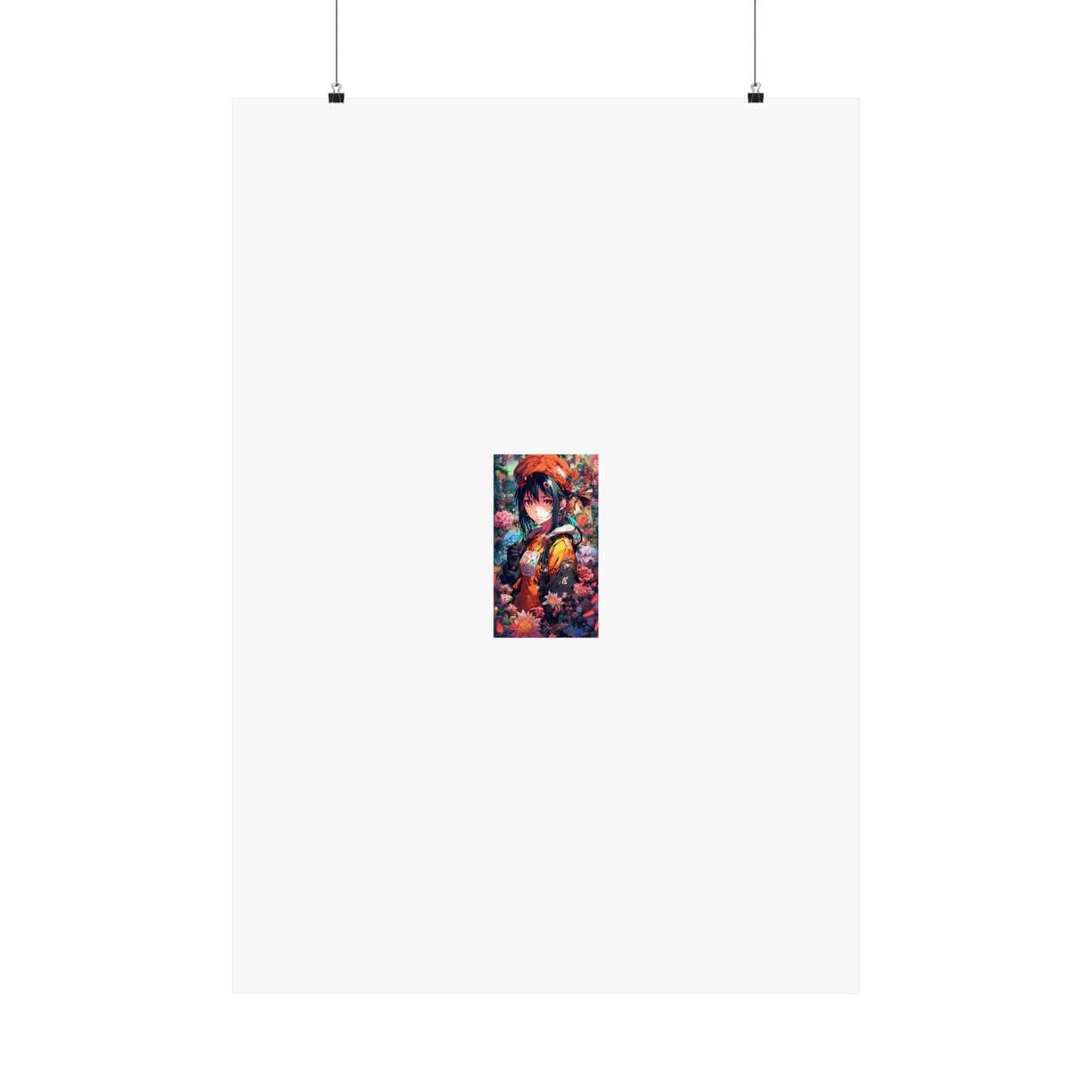Anime Floral Forest Heroine Portrait Flower Poster Art