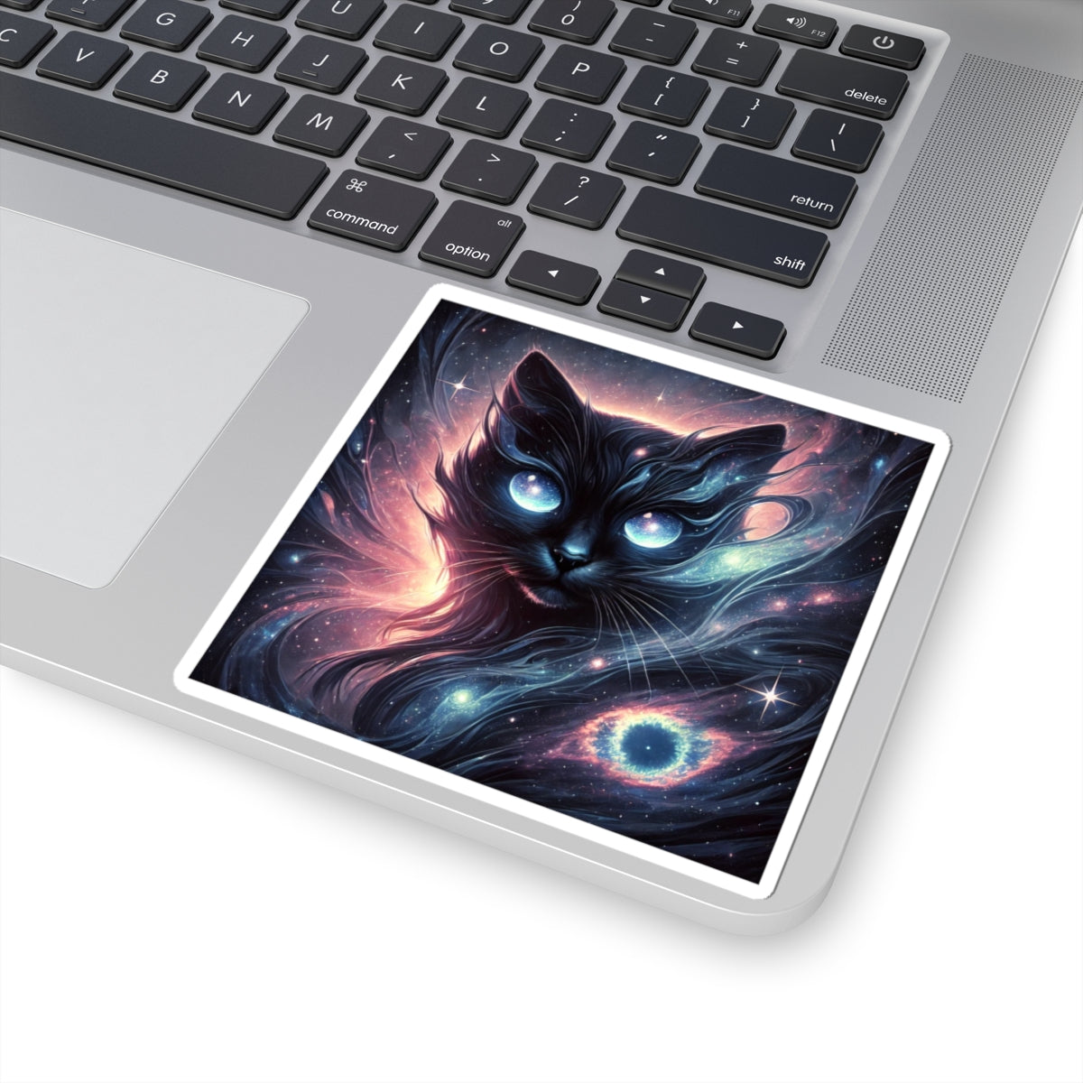 Cosmic Black Cat Galaxy Celestial Sticker