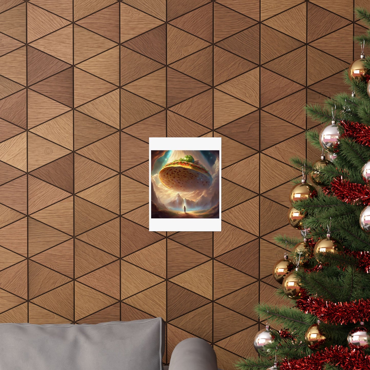 Cosmic Taco UFO Surreal Food Fantasy Art Poster