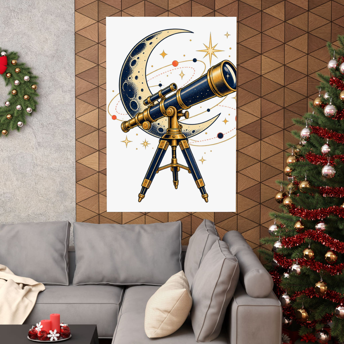 Vintage Telescope Celestial Astronomy Poster