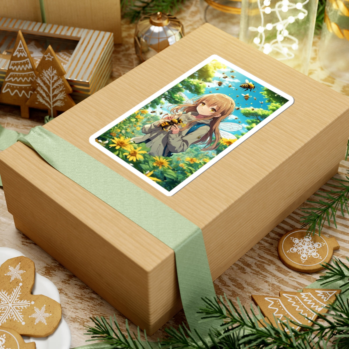 Bee Fairy Garden Anime Nature Art Sticker