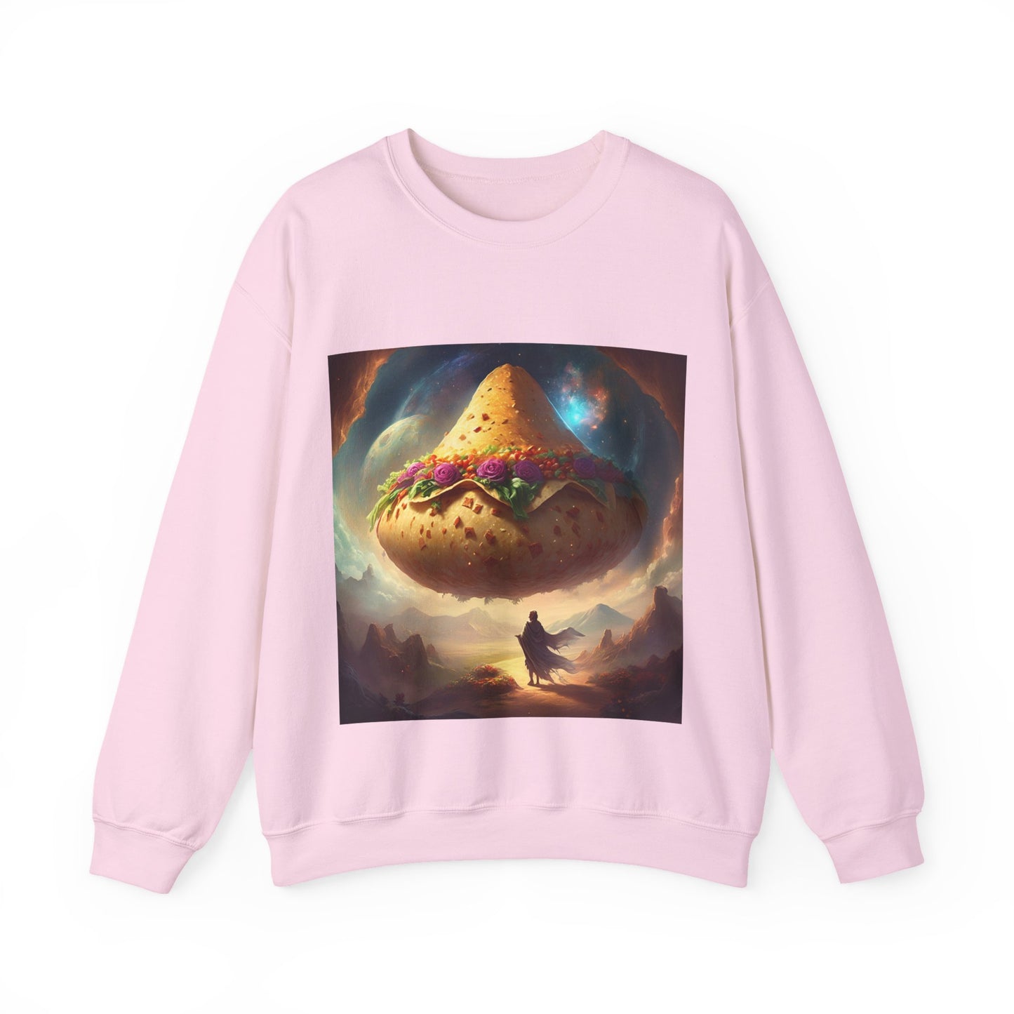 Cosmic Taco Planetoid Surreal Food Fantasy Art Sweatshirt