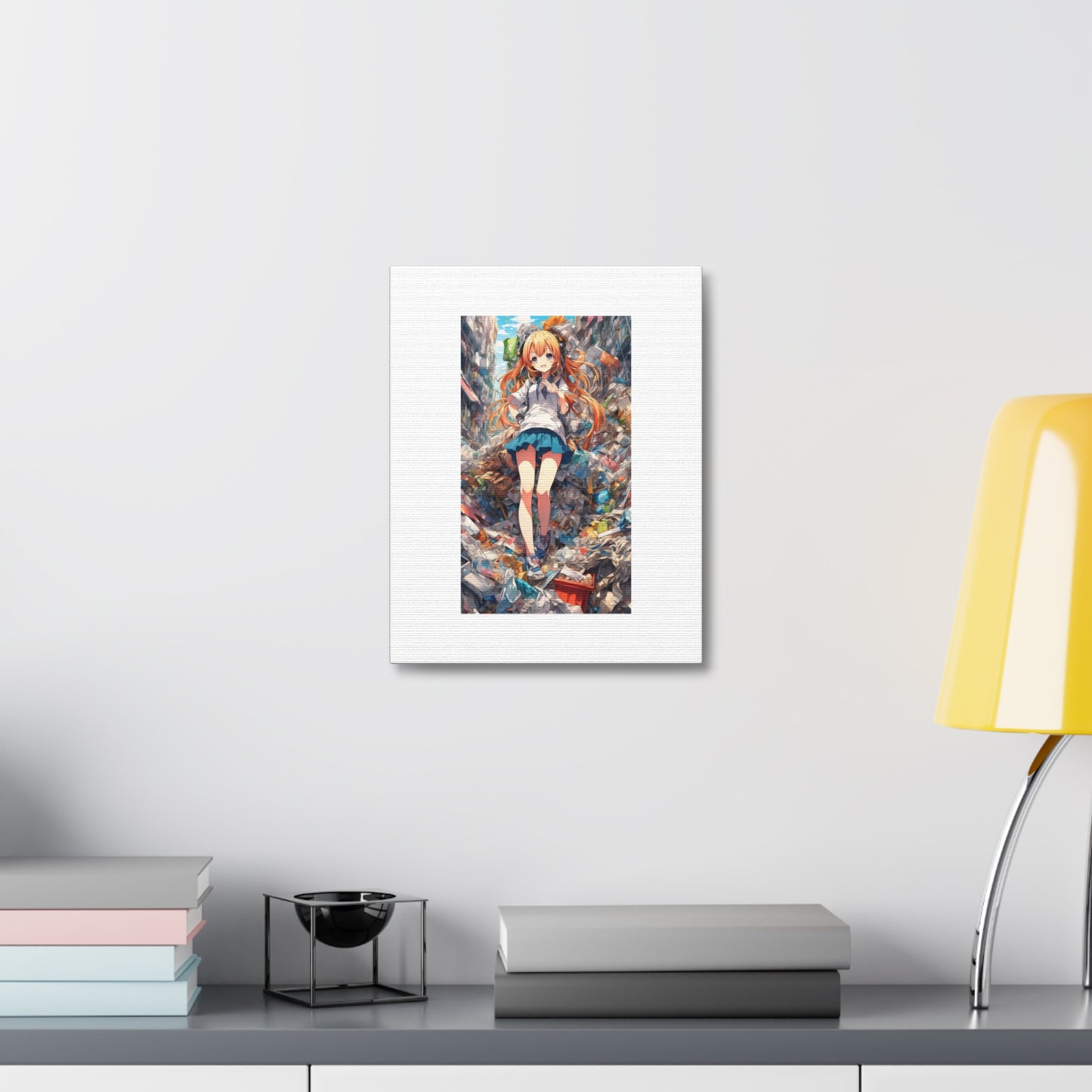Recycling Rescue Anime Heroine Eco Street Art Canvas