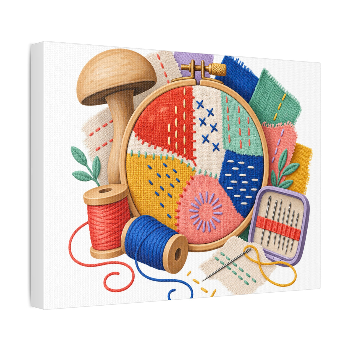 Colorful Visible Mending Workshop Canvas