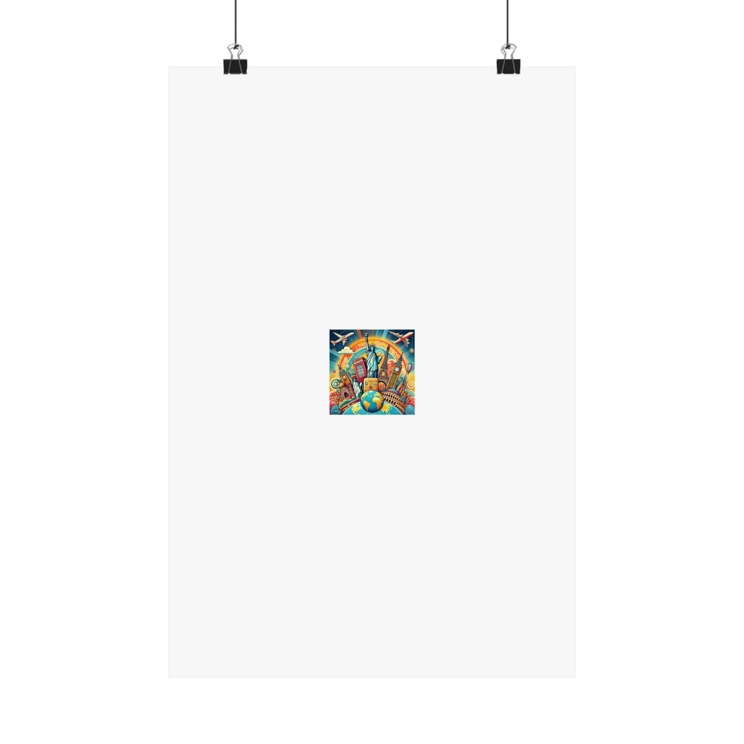 Global Landmark Adventure Collage Colorful Travel Poster
