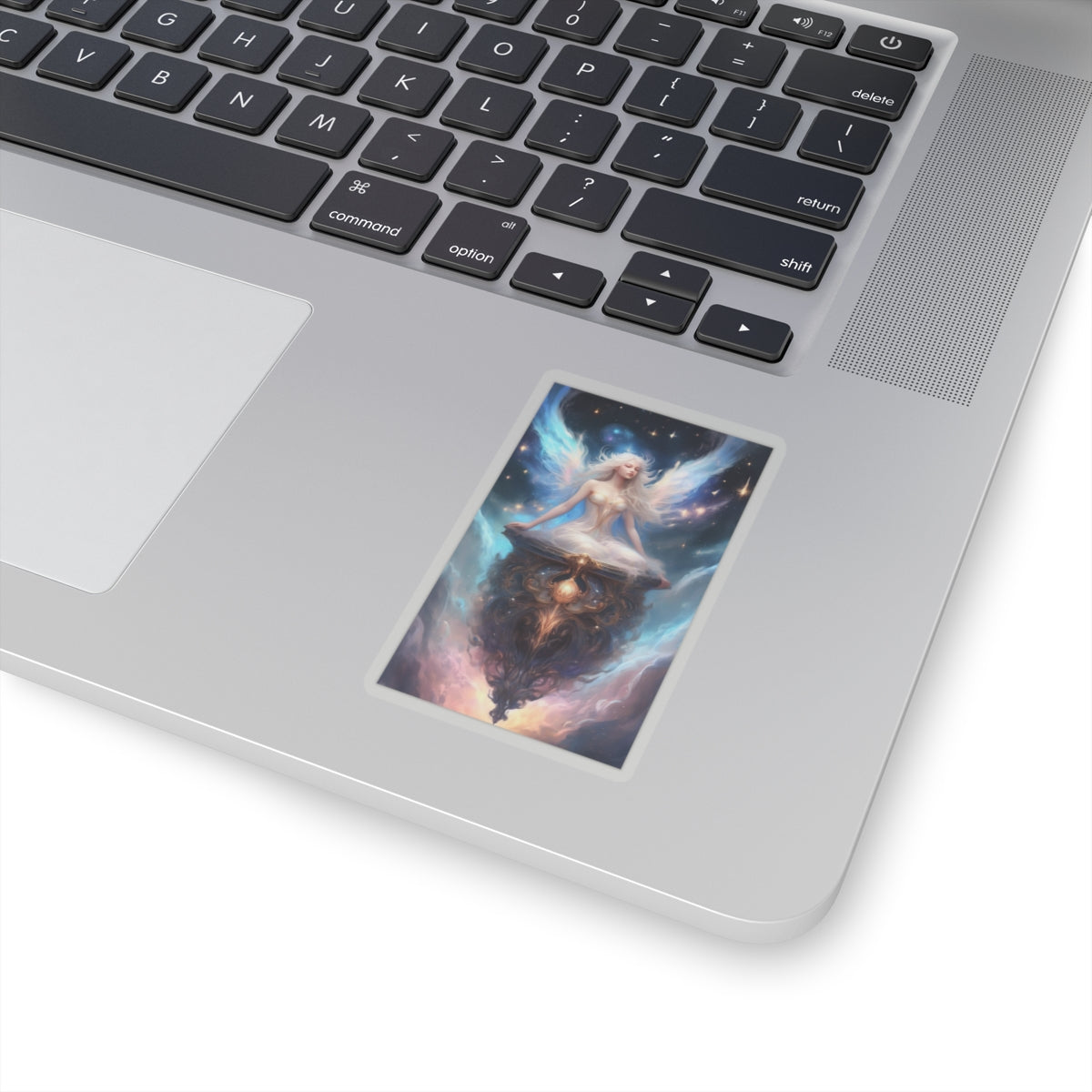 Celestial Winged Meditation Fantasy Portrait Sticker