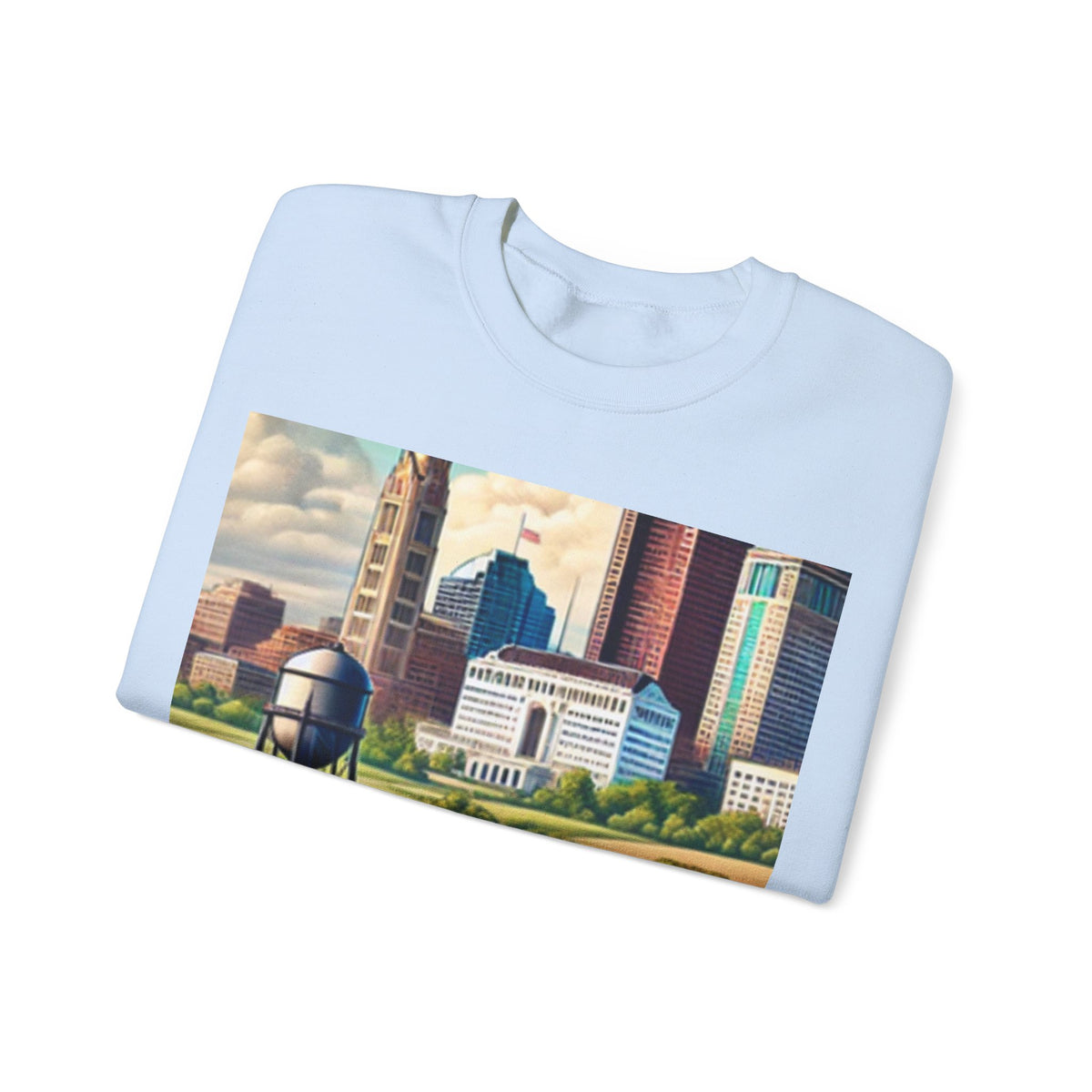Rural River City Skyline Hometown Landscape Sweatshirt
