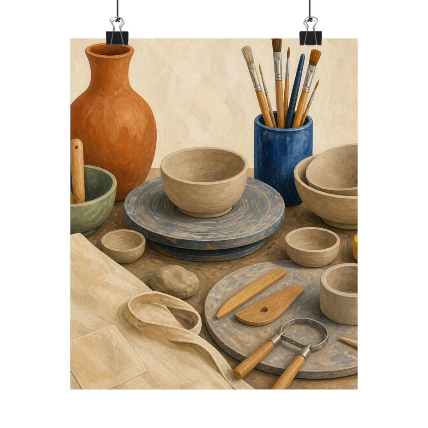Colorful Pottery Studio Hobby Poster