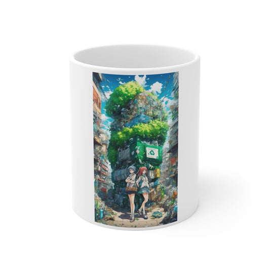 Urban Recycling Anime Friends Eco Art Coffee Mug