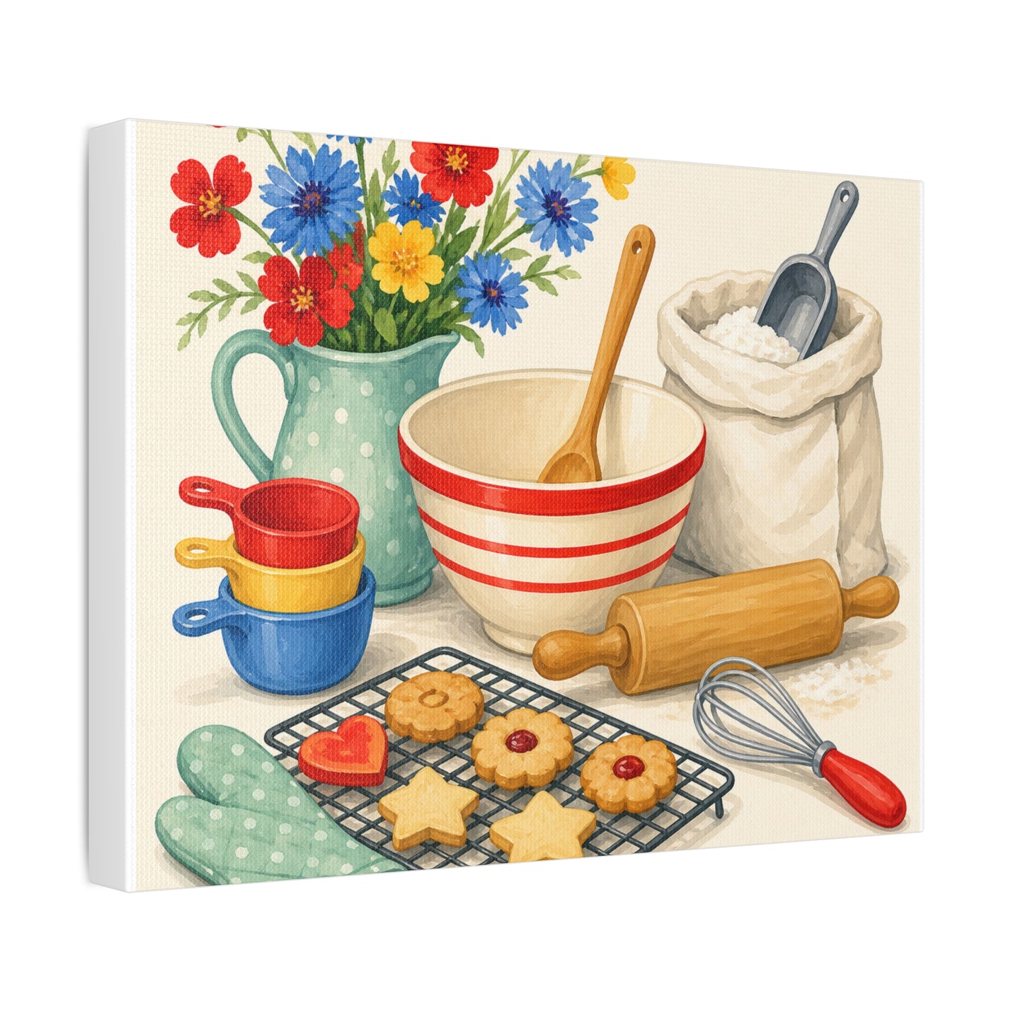Cheerful Home Baking Hobby Canvas Art