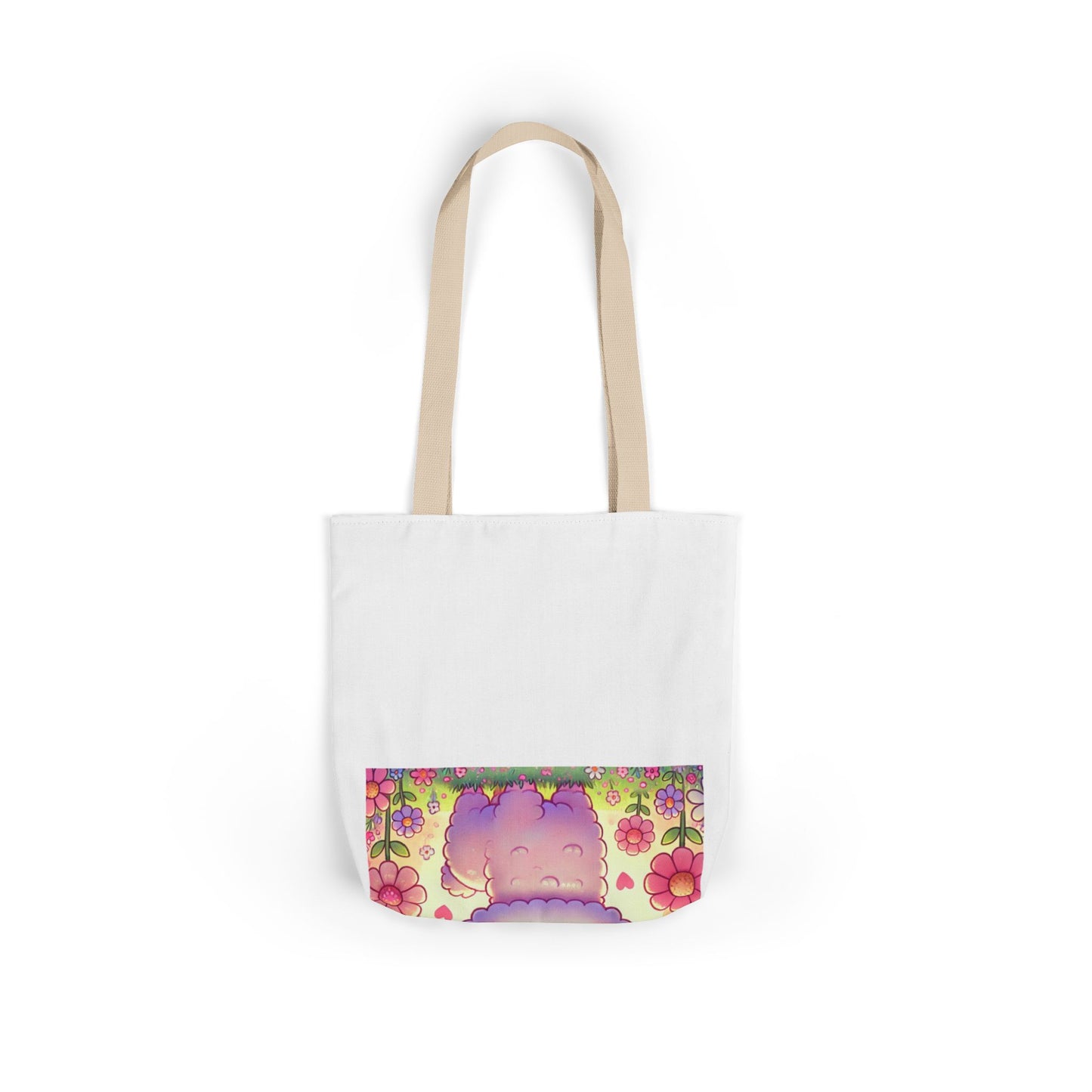 Pastel Floral Alpaca Garden Kawaii Canvas Tote Bag