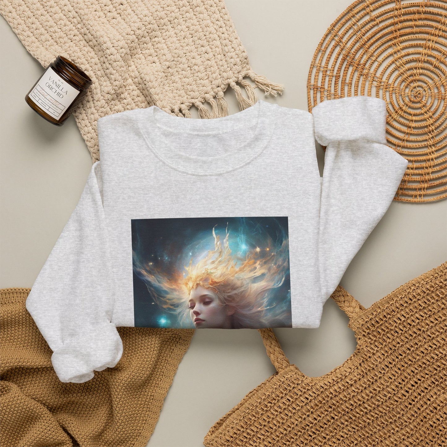 Solar Celestial Spirit Fantasy Portrait Sweatshirt