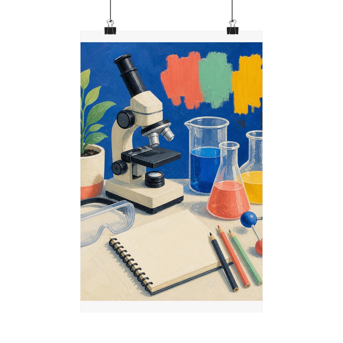 Colorful Science Lab Learning Art Poster