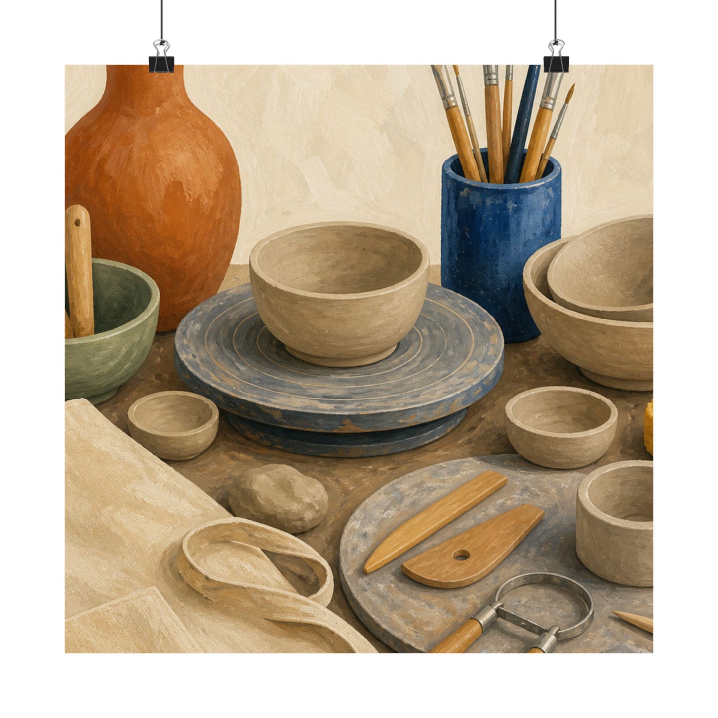 Colorful Pottery Studio Hobby Poster