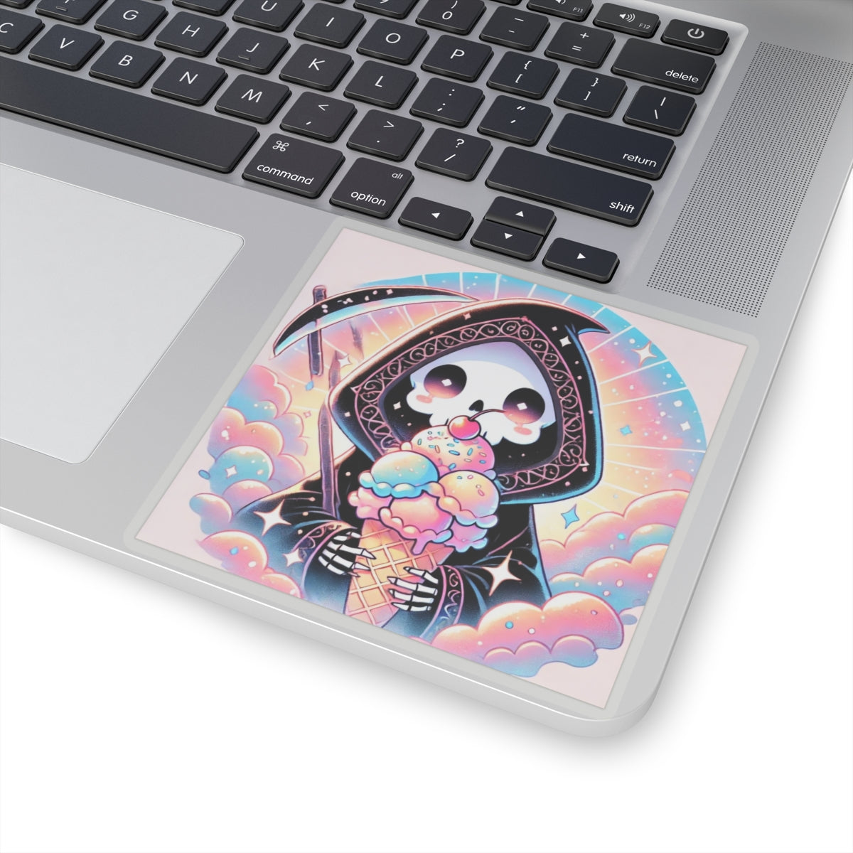 Pastel Grim Reaper Ice Cream Cute Gothic Art Sticker