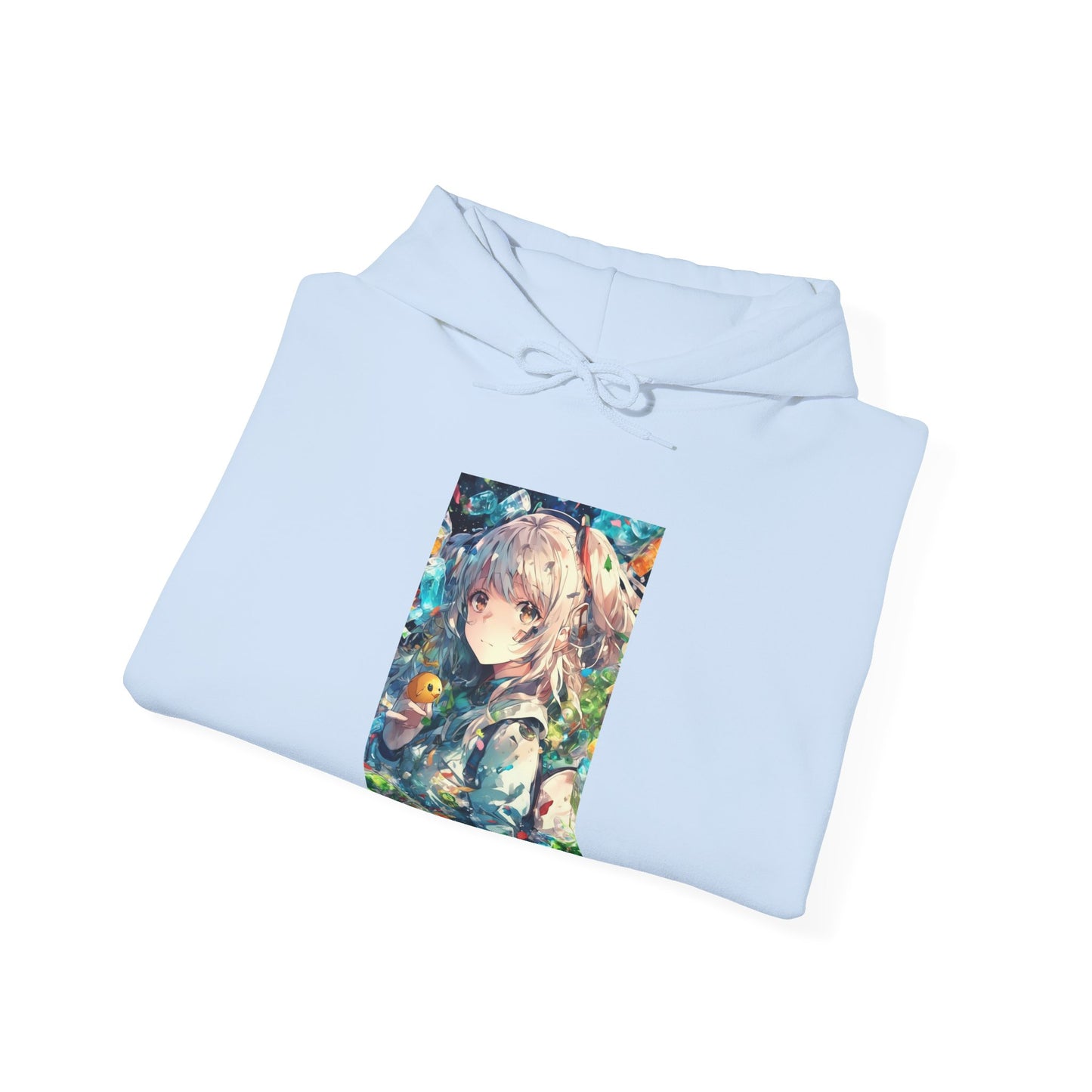 Crystal Bottle Anime Portrait Colorful Graphic Hoodie